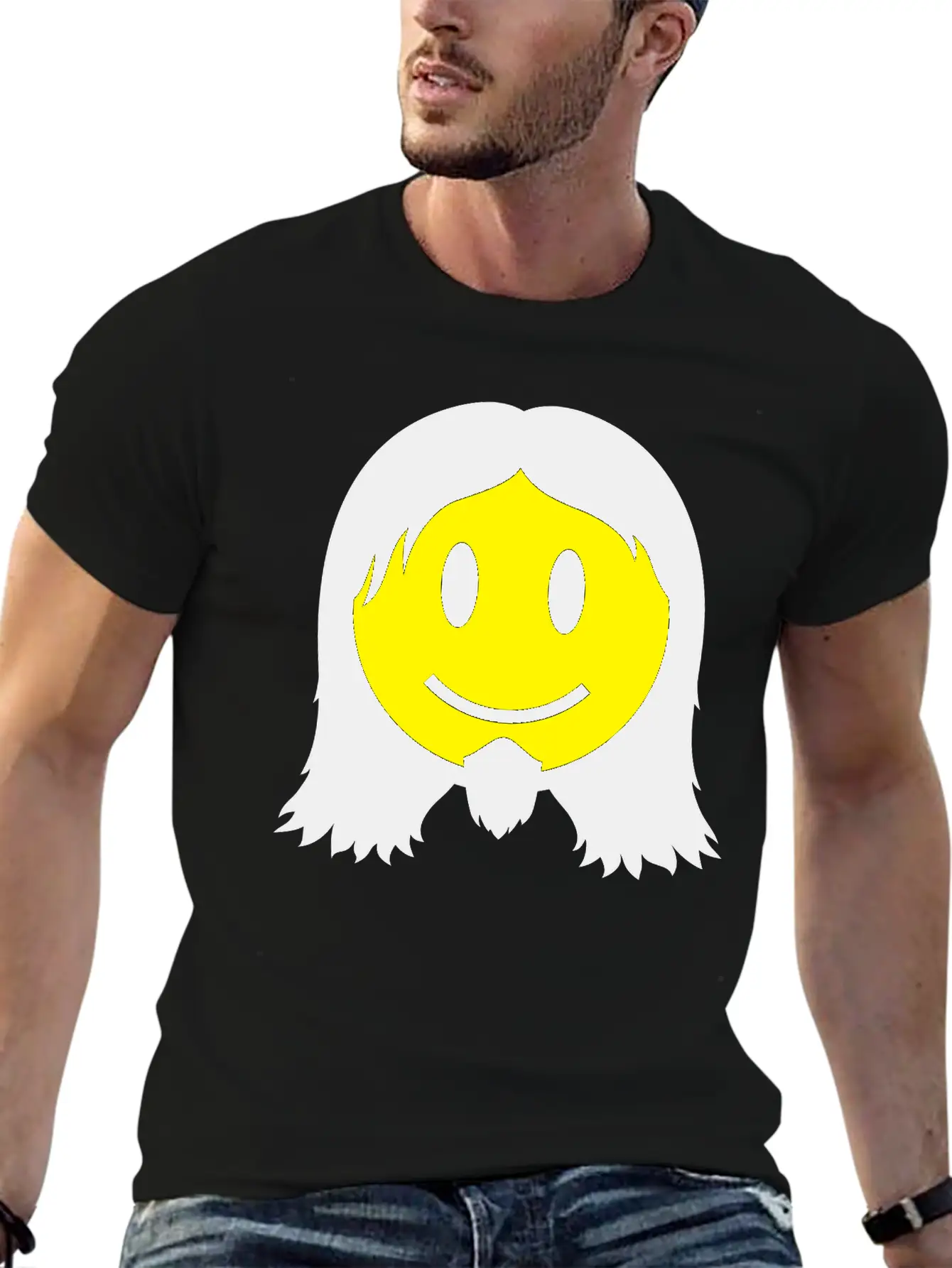 Metal Smiley Icon 2c Modern Fit Casual T-Shirt – Clean And Versatile Design