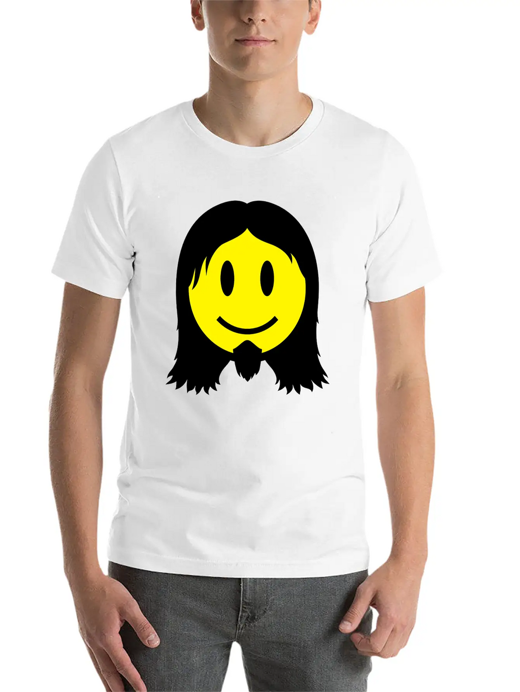 Metal Smiley Icon 2c Modern Fit Casual T-Shirt – Clean And Versatile Design