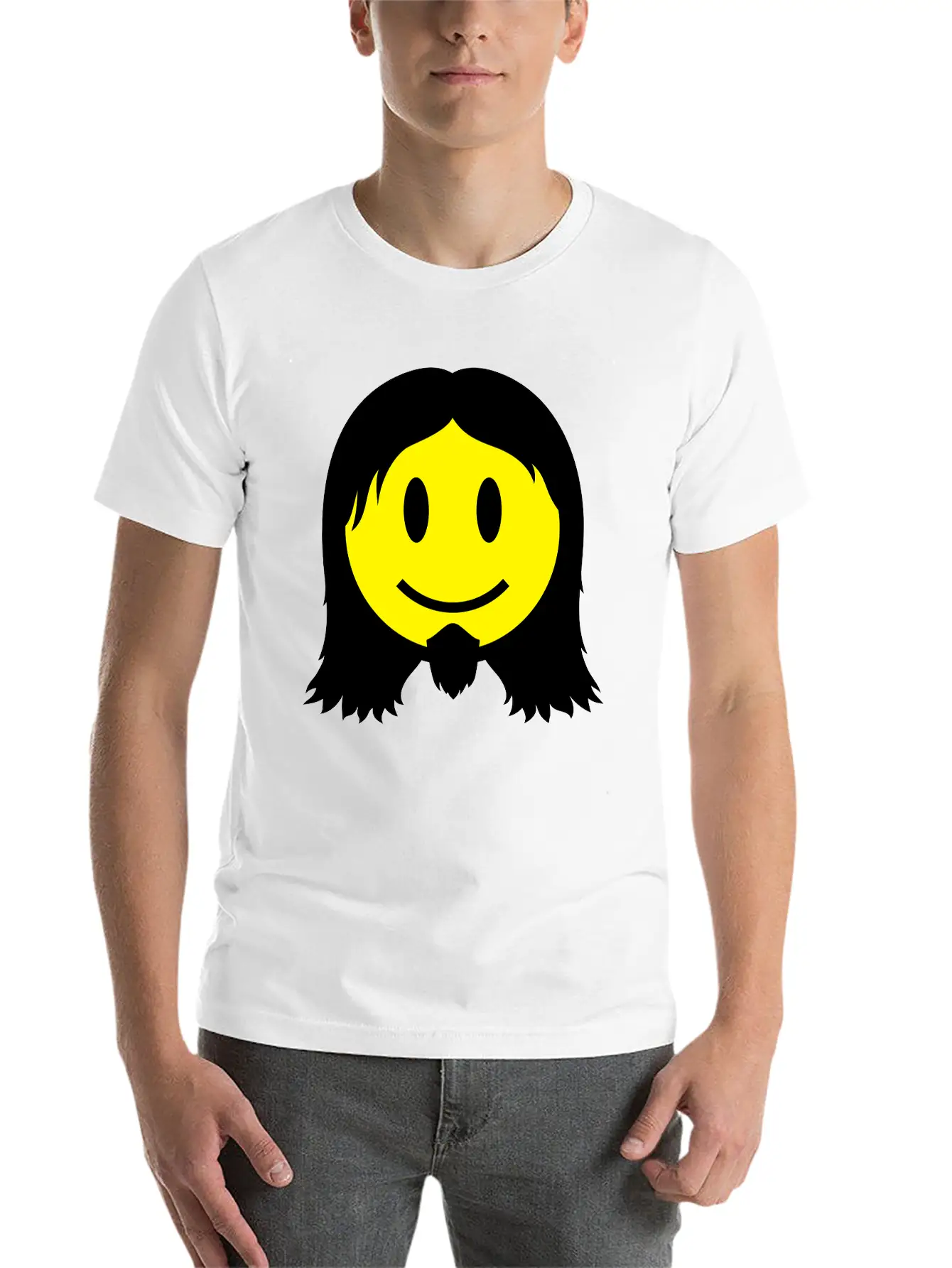 Metal Smiley Icon 2c Modern Fit Casual T-Shirt – Clean And Versatile Design