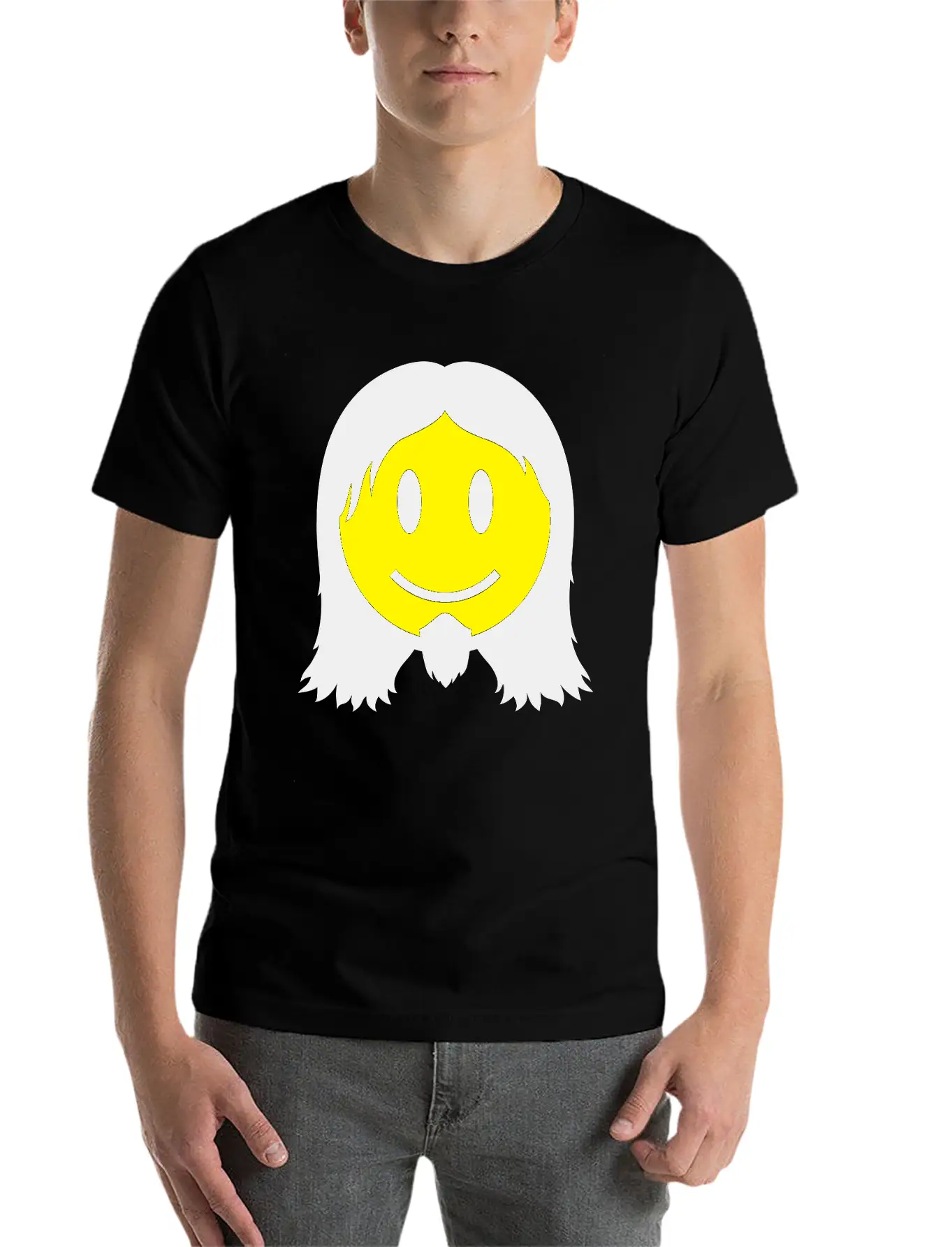 Metal Smiley Icon 2c Modern Fit Casual T-Shirt – Clean And Versatile Design