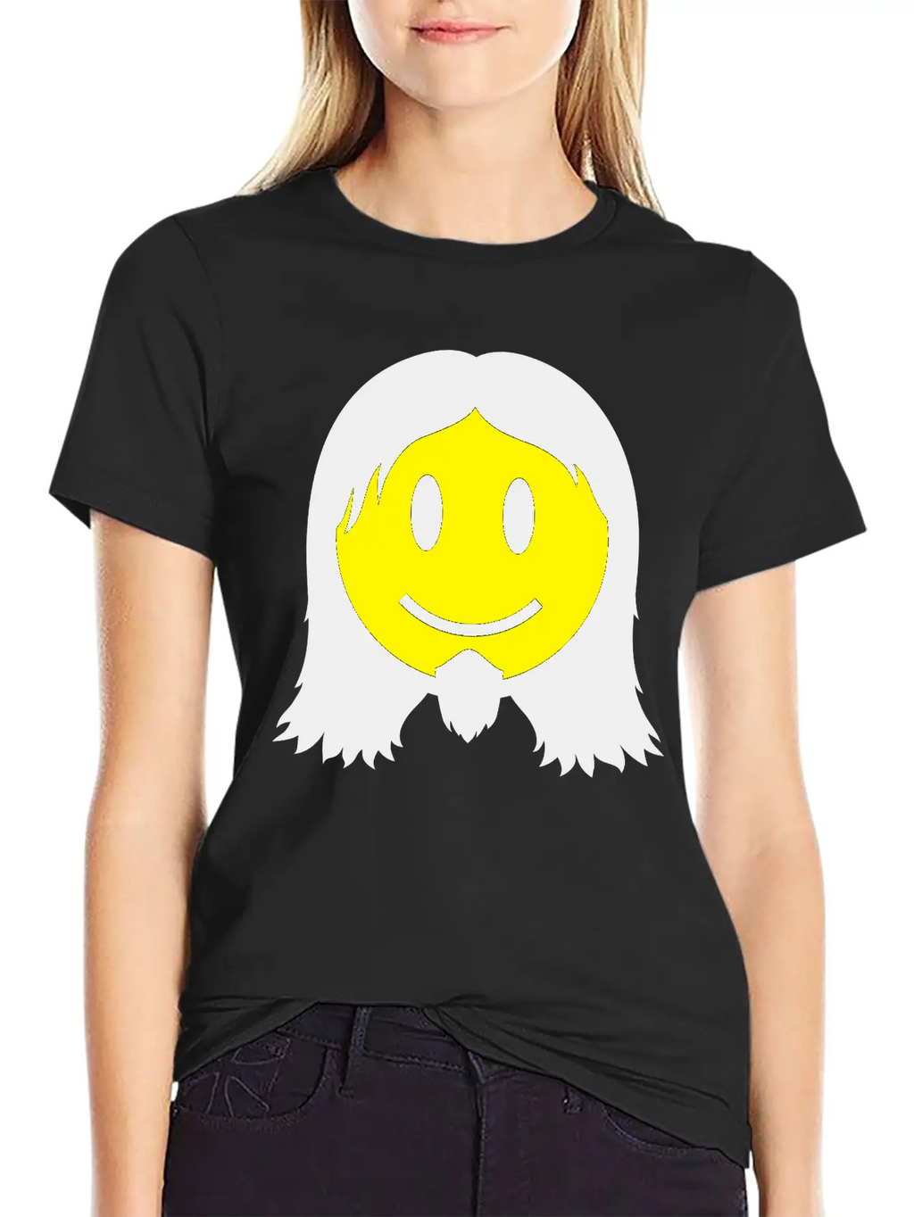 Metal Smiley Icon 2c Modern Fit Casual T-Shirt – Clean And Versatile Design