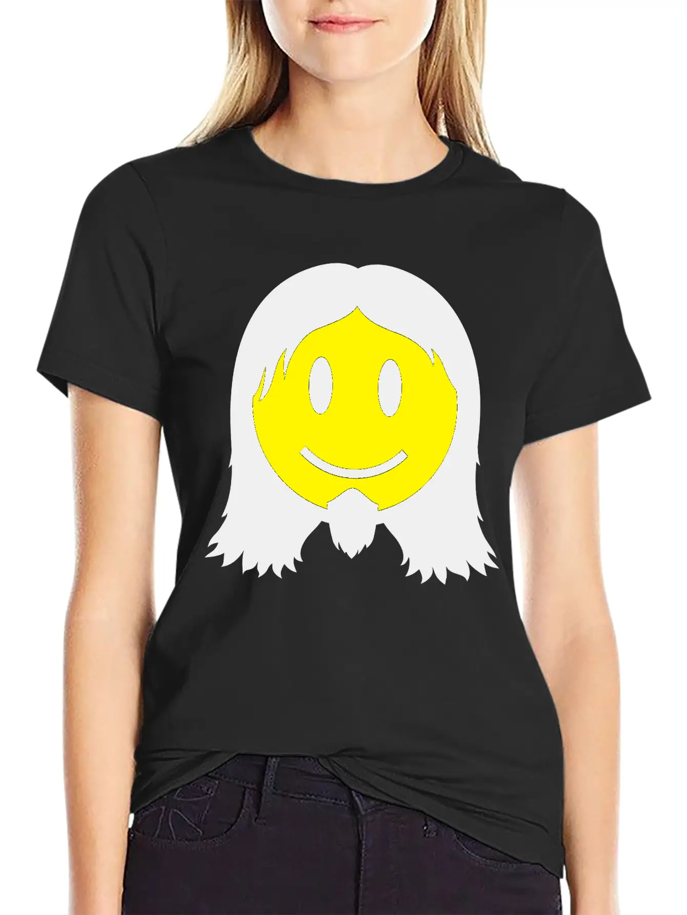 Metal Smiley Icon 2c Modern Fit Casual T-Shirt – Clean And Versatile Design