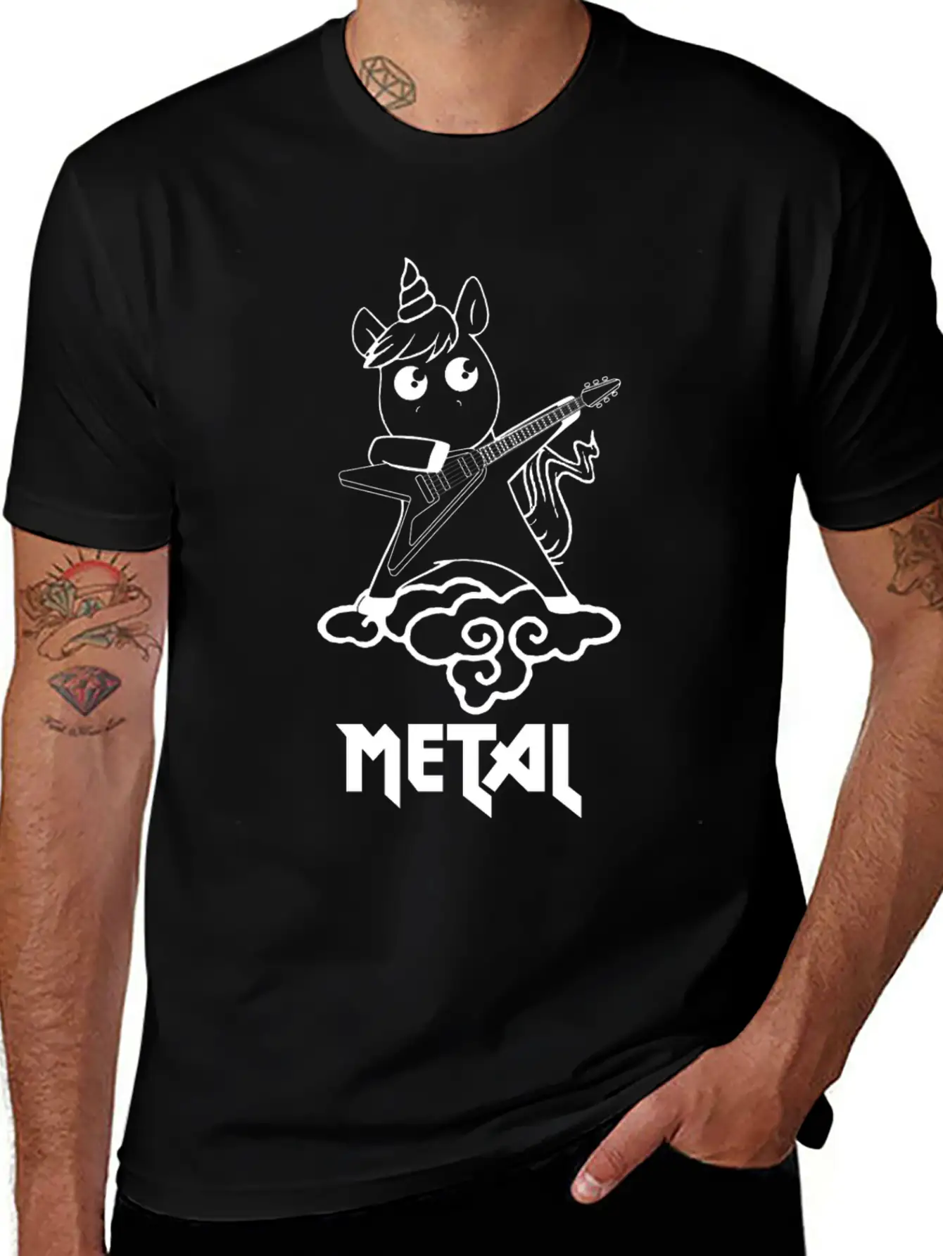 Metal Unicorn - Unicorn Loves Metal Basic Graphic T-Shirt – Daily Comfort In Soft Cotton