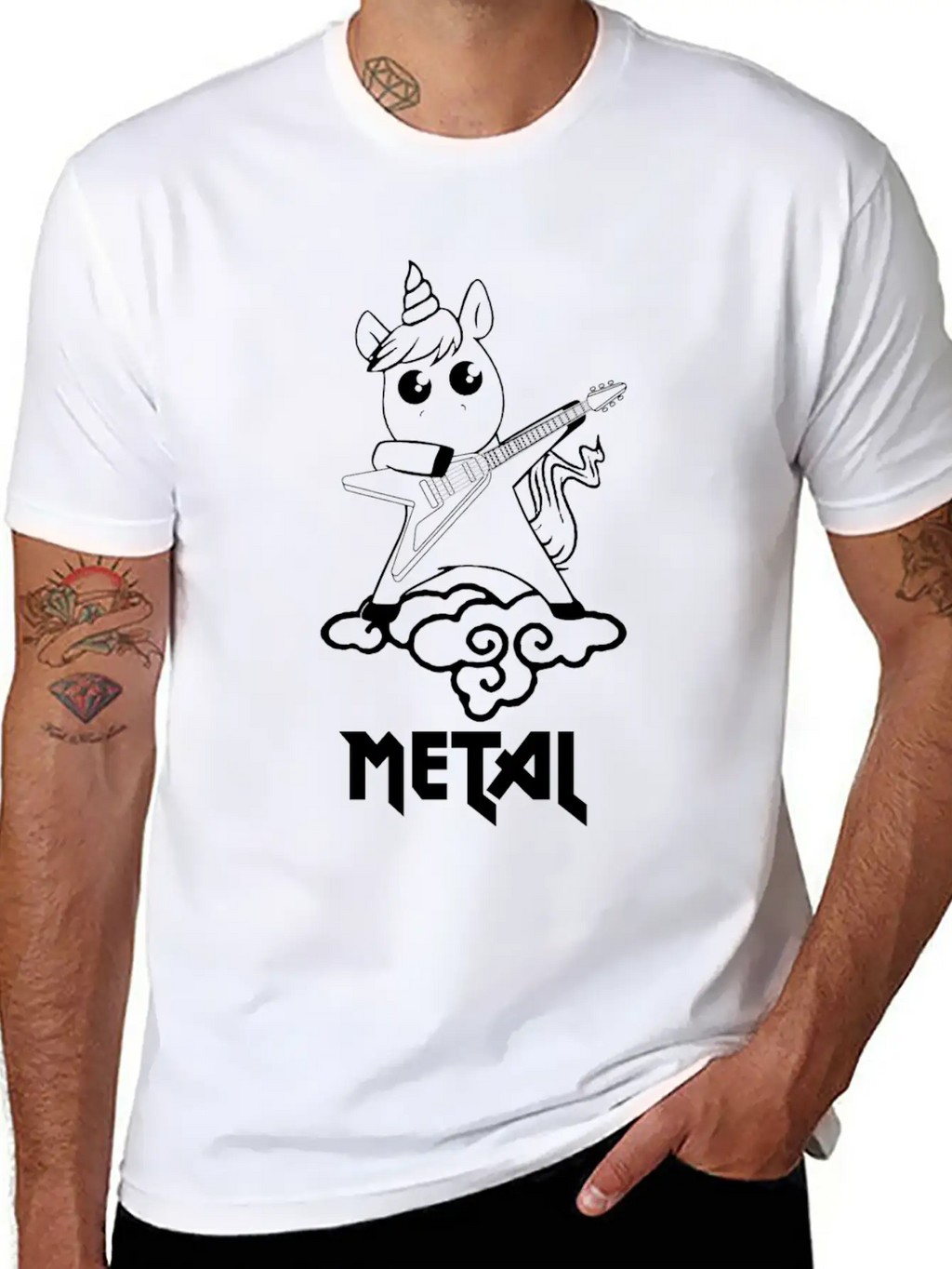 Metal Unicorn - Unicorn Loves Metal Basic Graphic T-Shirt – Daily Comfort In Soft Cotton