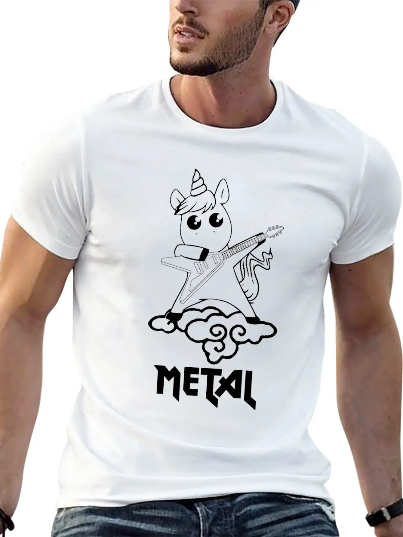 Metal Unicorn - Unicorn Loves Metal Basic Graphic T-Shirt – Daily Comfort In Soft Cotton