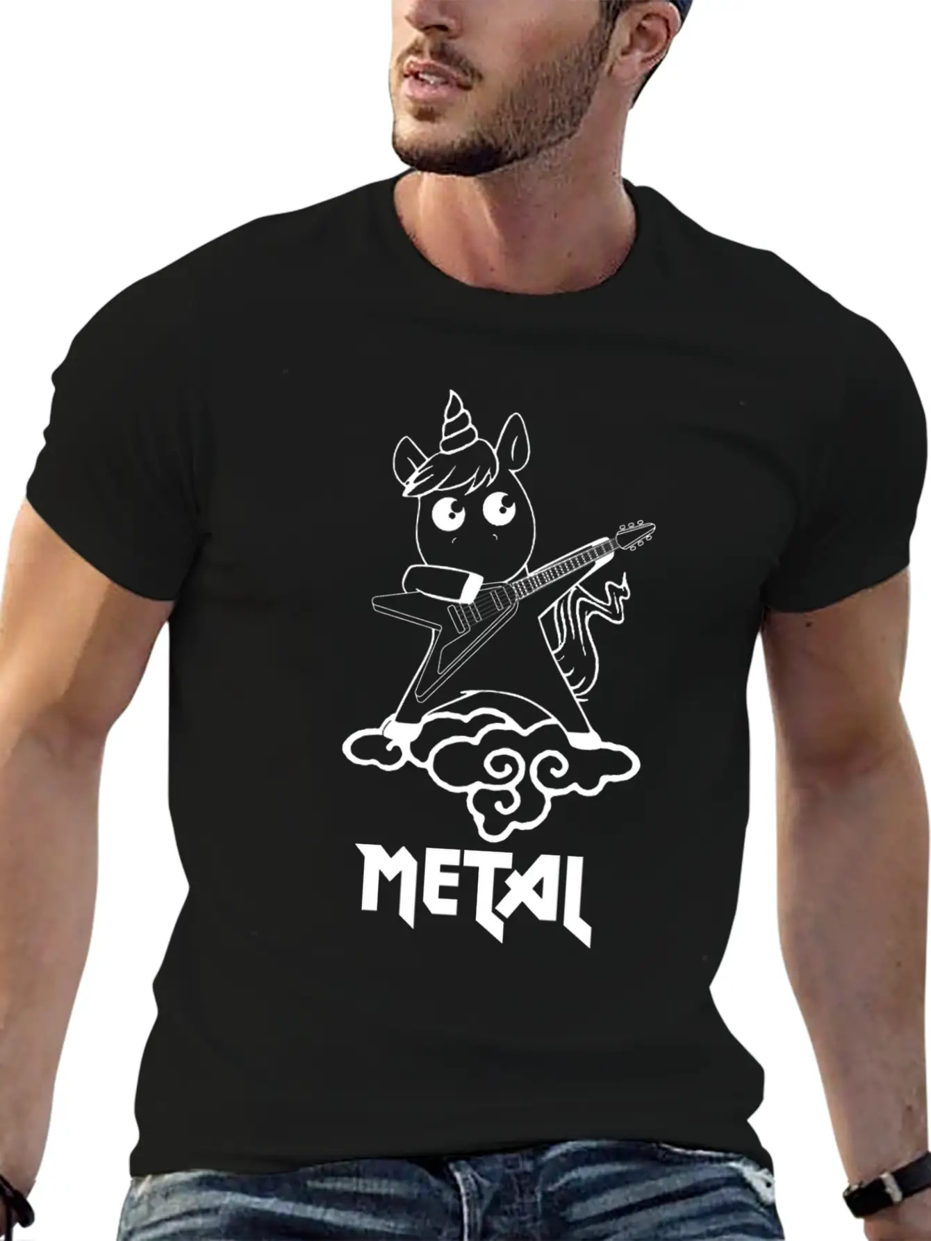 Metal Unicorn - Unicorn Loves Metal Basic Graphic T-Shirt – Daily Comfort In Soft Cotton
