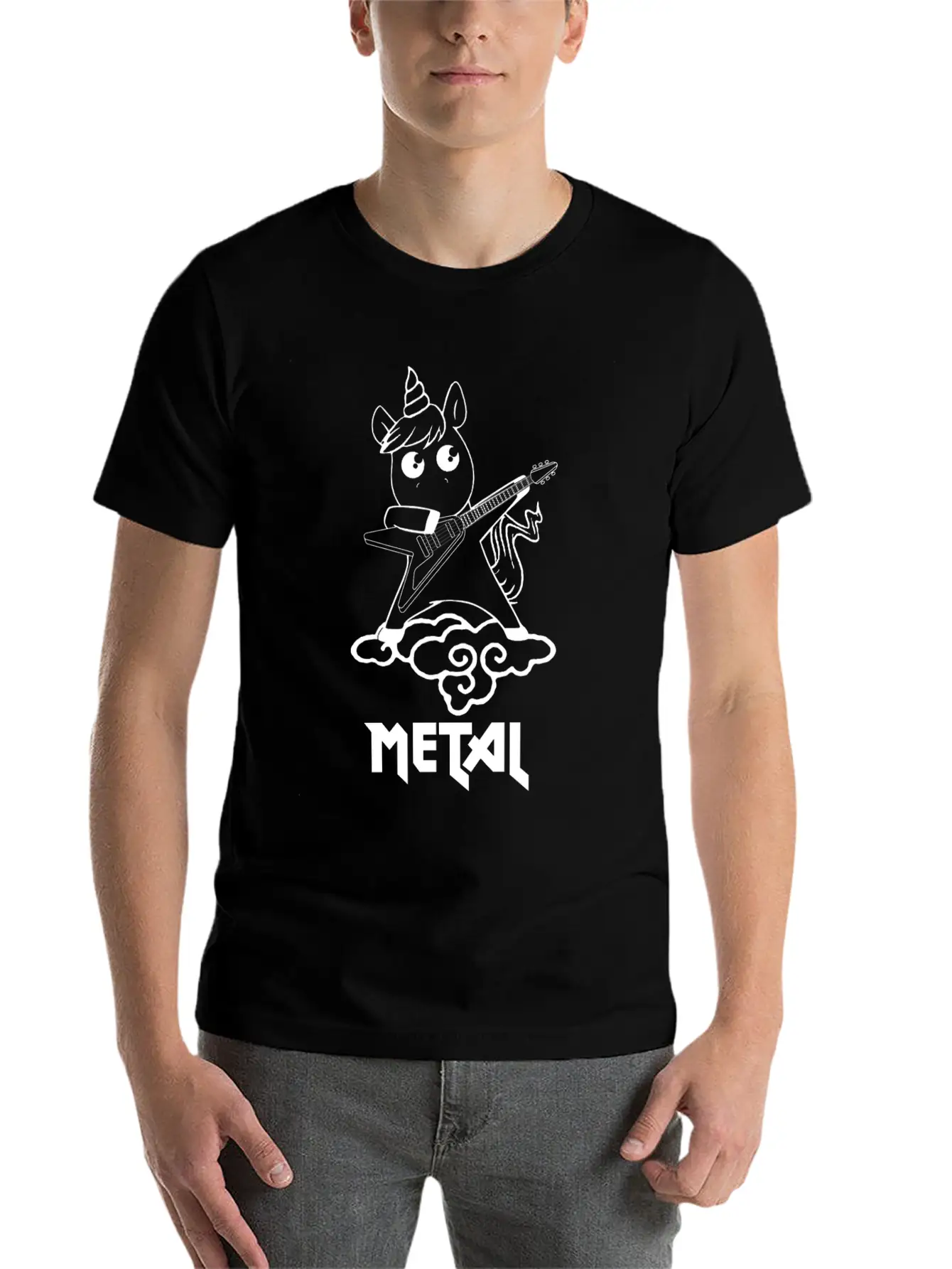 Metal Unicorn - Unicorn Loves Metal Basic Graphic T-Shirt – Daily Comfort In Soft Cotton