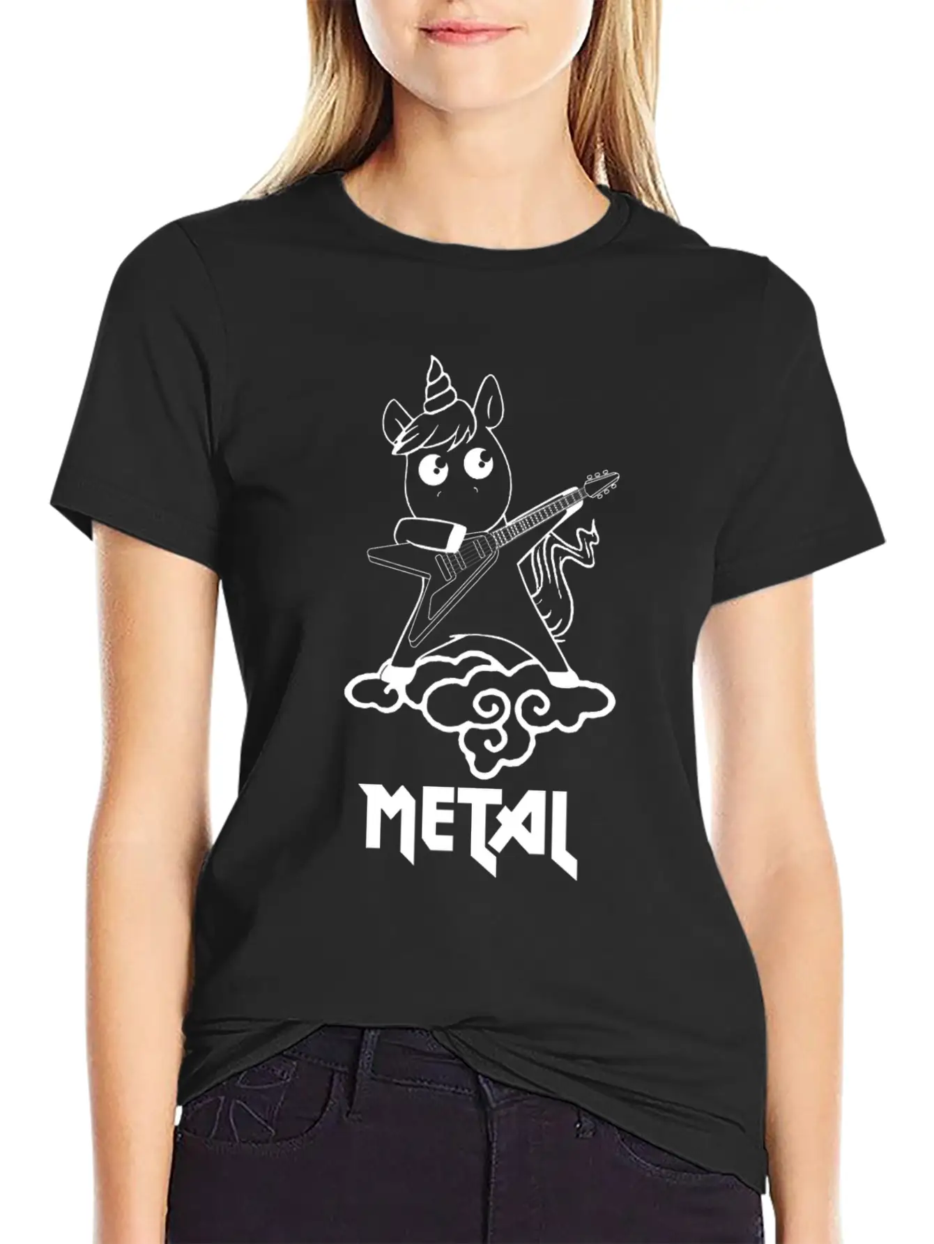 Metal Unicorn - Unicorn Loves Metal Basic Graphic T-Shirt – Daily Comfort In Soft Cotton
