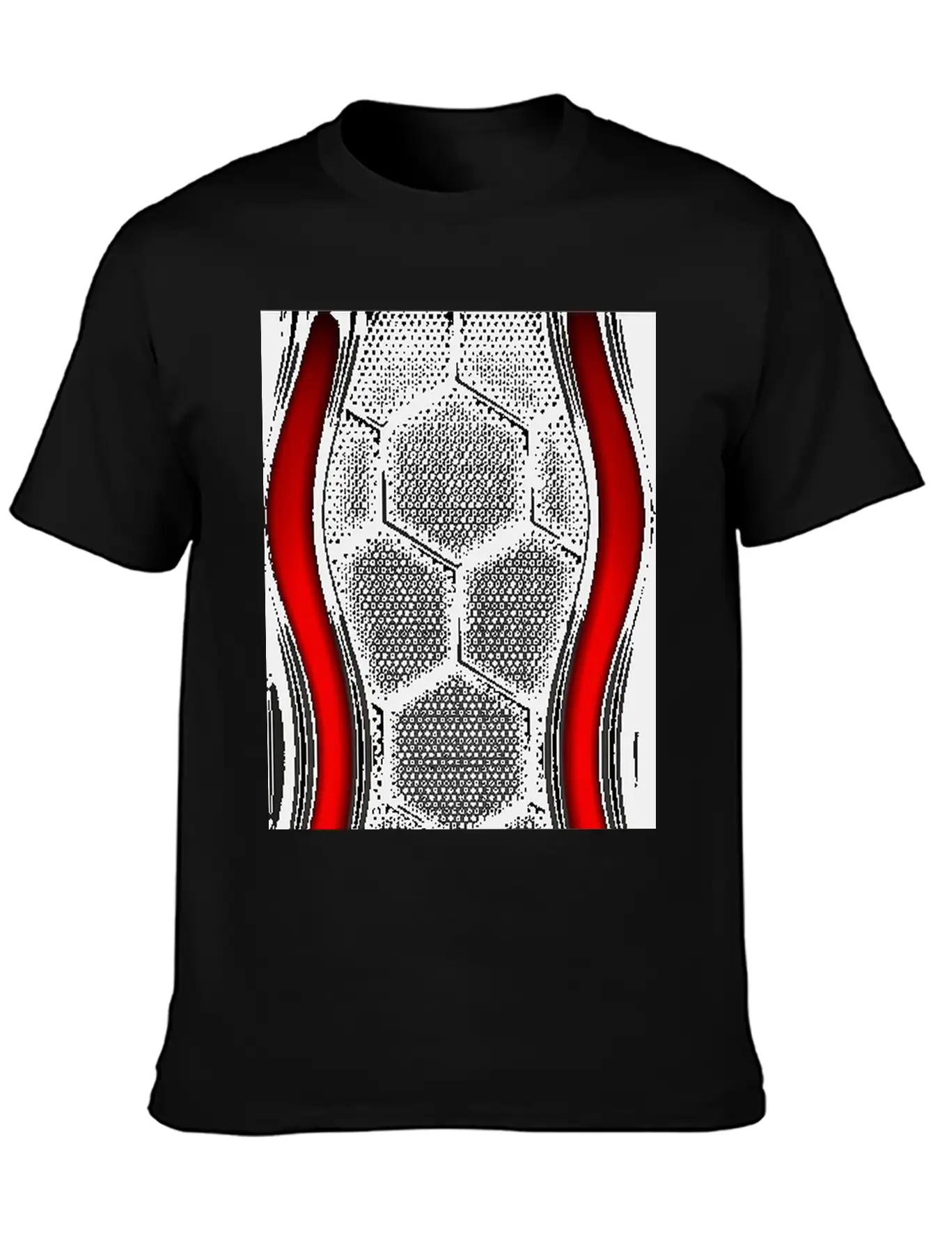METALLIC LINING WITH EMBROIDERY IN RED Breathable Graphic T-Shirt – Perfect For Casual Days