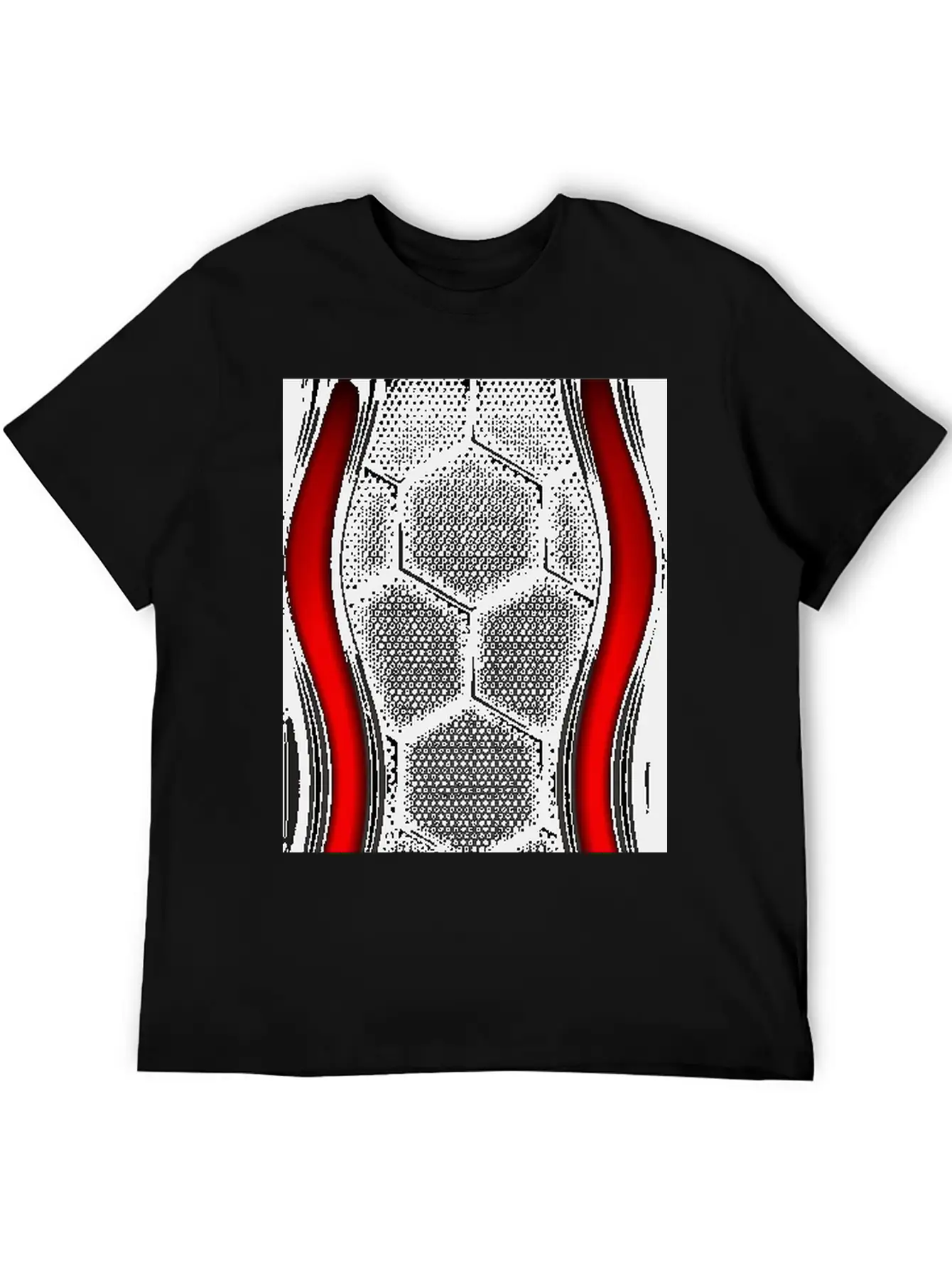 METALLIC LINING WITH EMBROIDERY IN RED Breathable Graphic T-Shirt – Perfect For Casual Days