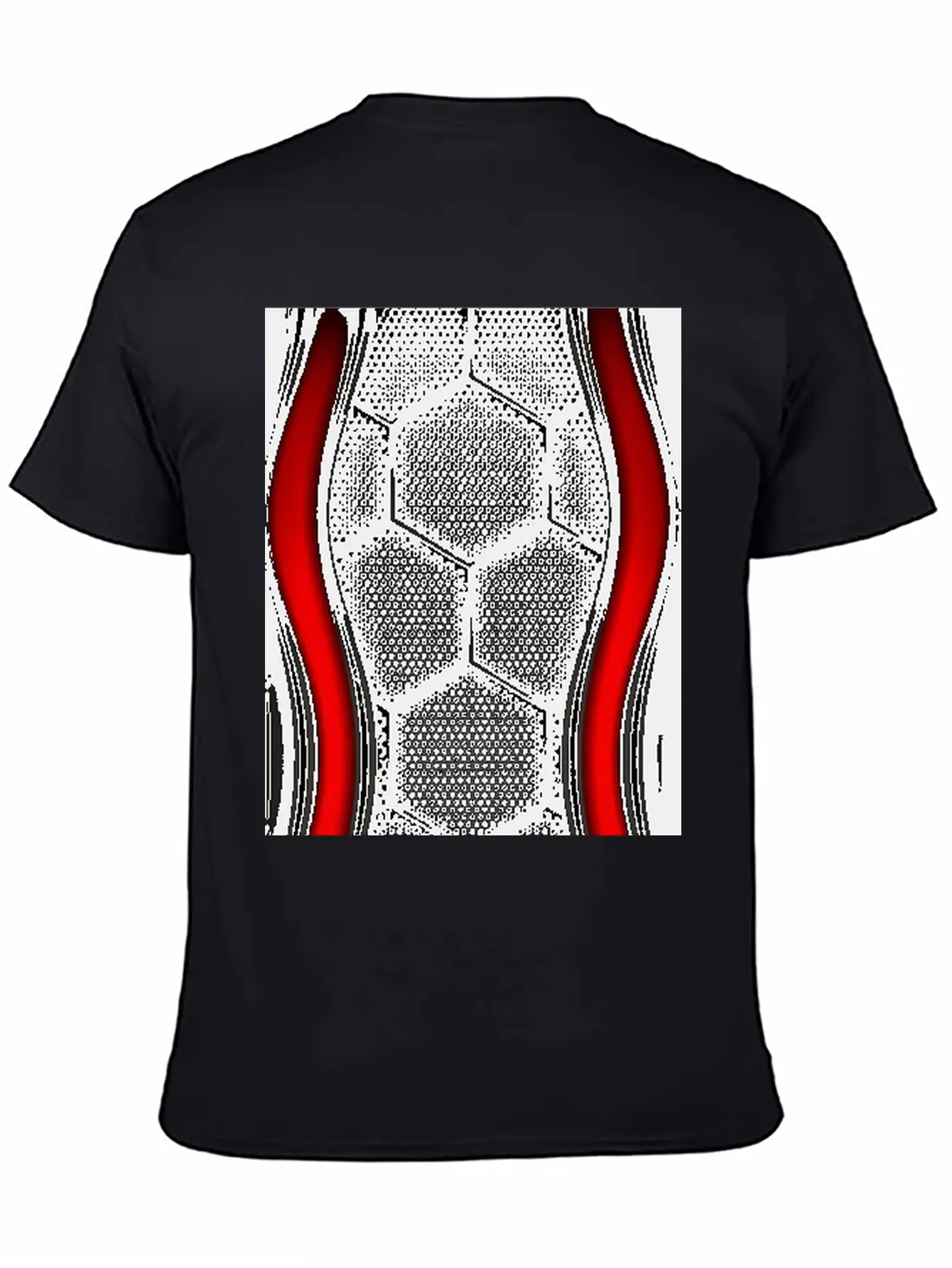 METALLIC LINING WITH EMBROIDERY IN RED Breathable Graphic T-Shirt – Perfect For Casual Days