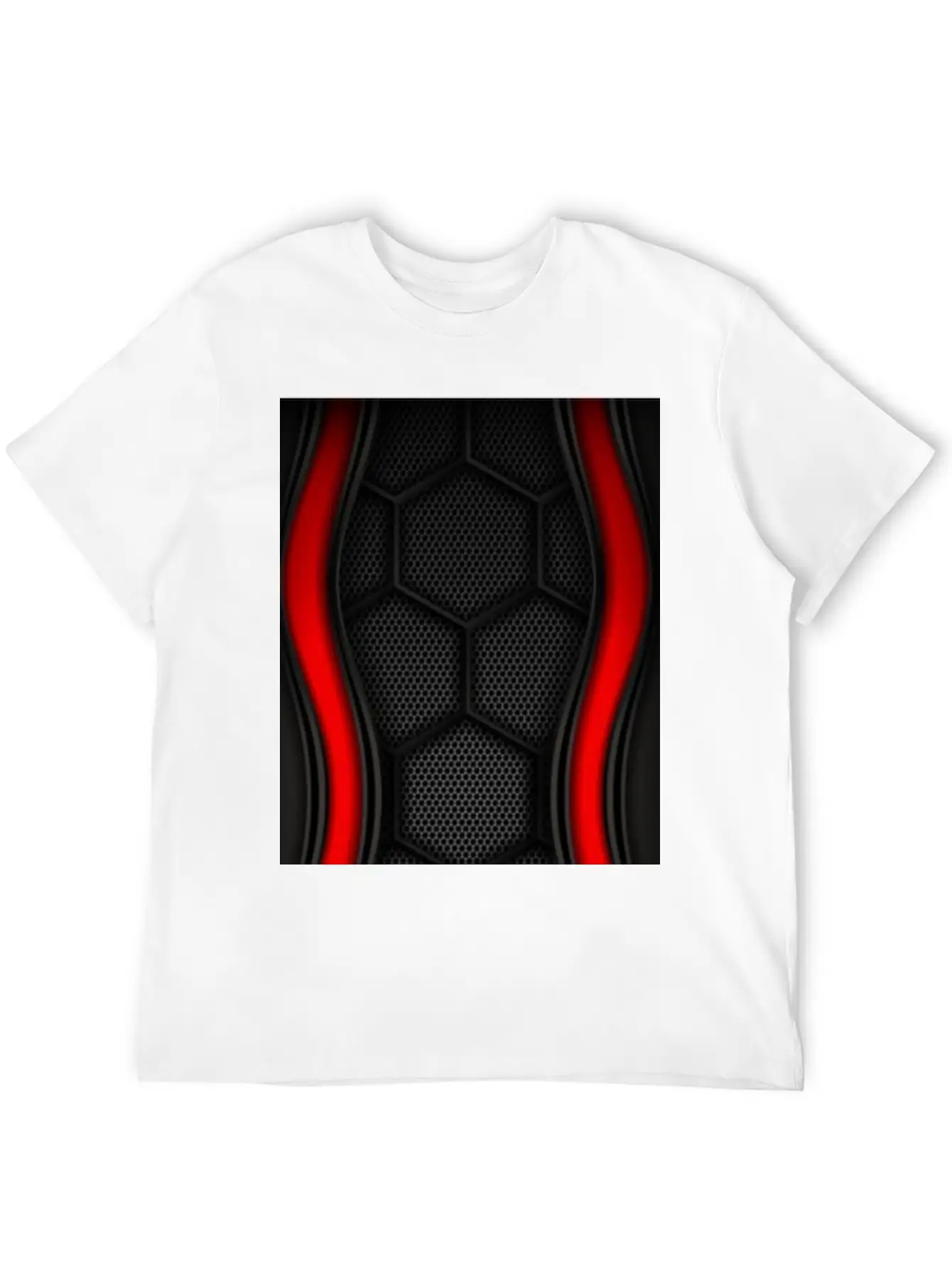 METALLIC LINING WITH EMBROIDERY IN RED Breathable Graphic T-Shirt – Perfect For Casual Days
