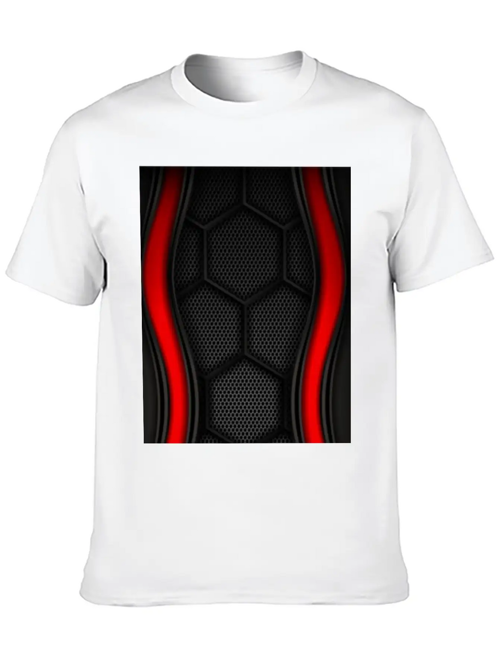 METALLIC LINING WITH EMBROIDERY IN RED Breathable Soft Cotton T-Shirt – Timeless Casual Look