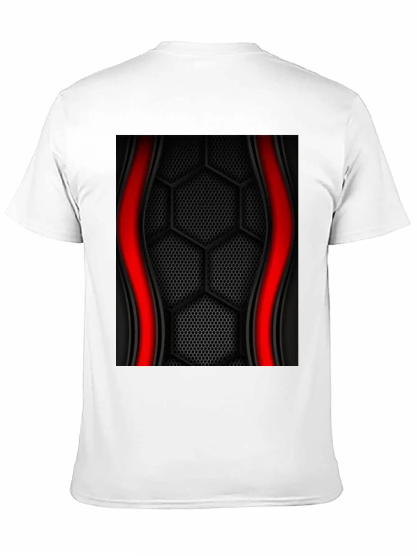 METALLIC LINING WITH EMBROIDERY IN RED Breathable Soft Cotton T-Shirt – Timeless Casual Look