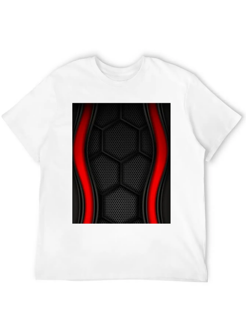 METALLIC LINING WITH EMBROIDERY IN RED Breathable Soft Cotton T-Shirt – Timeless Casual Look