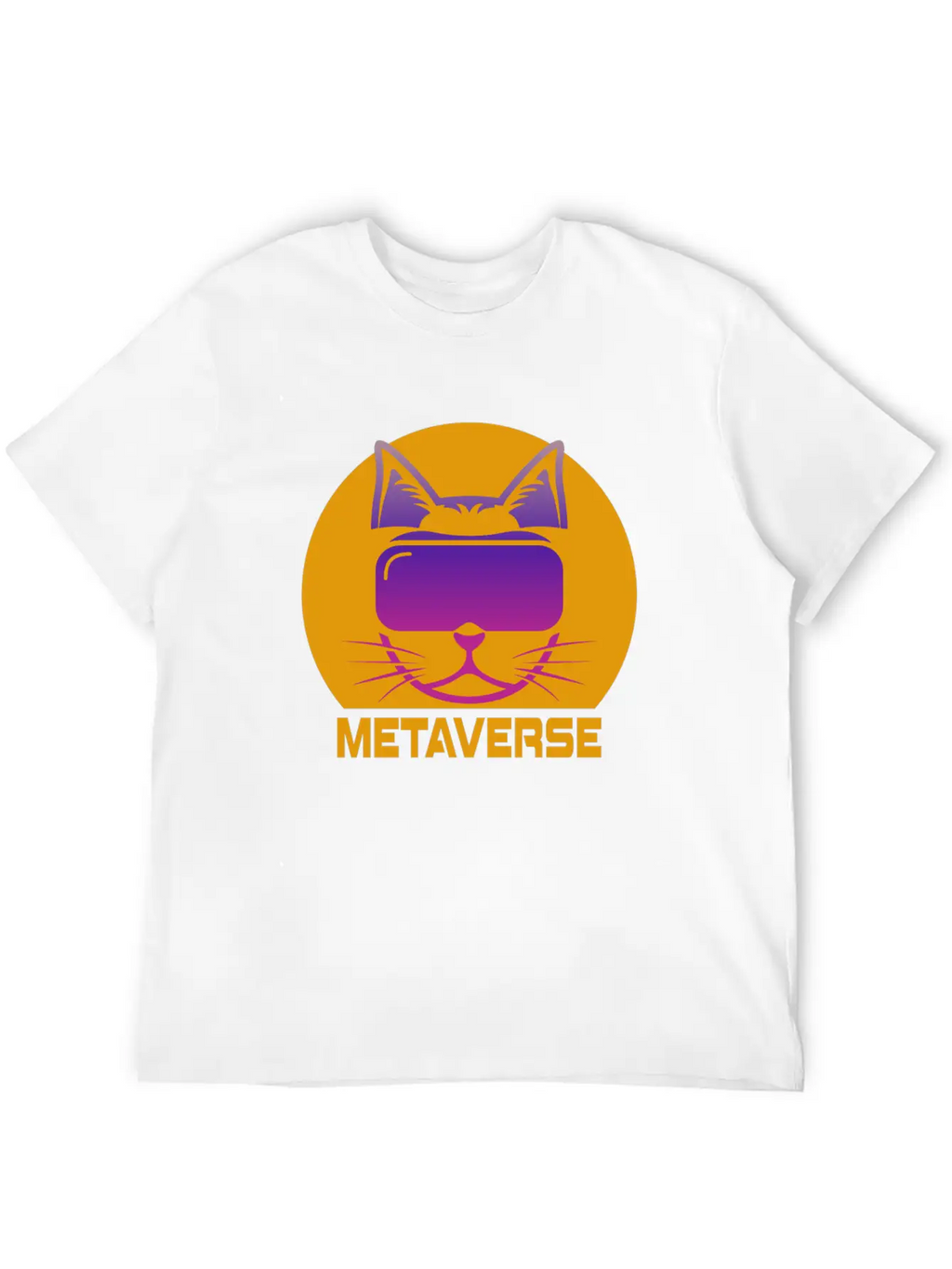 Metaverse Cat Breathable Soft Cotton T-Shirt – Timeless Casual Look