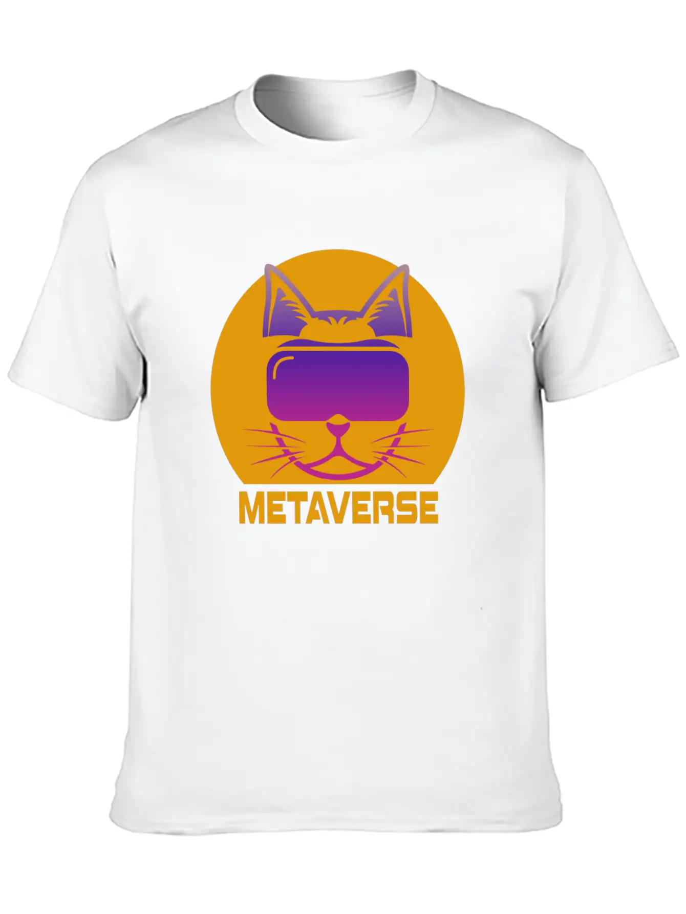 Metaverse Cat Breathable Soft Cotton T-Shirt – Timeless Casual Look