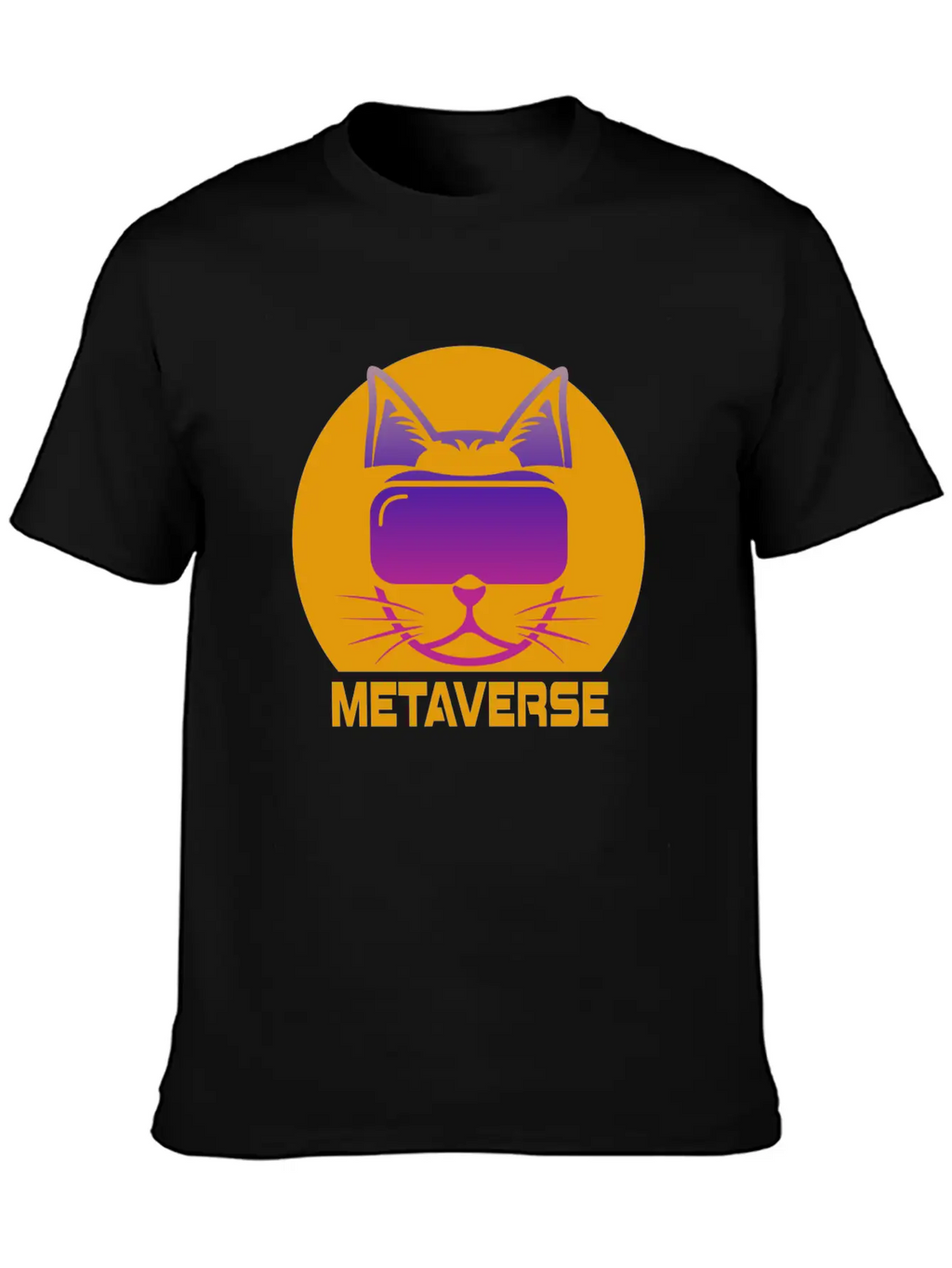 Metaverse Cat Breathable Soft Cotton T-Shirt – Timeless Casual Look