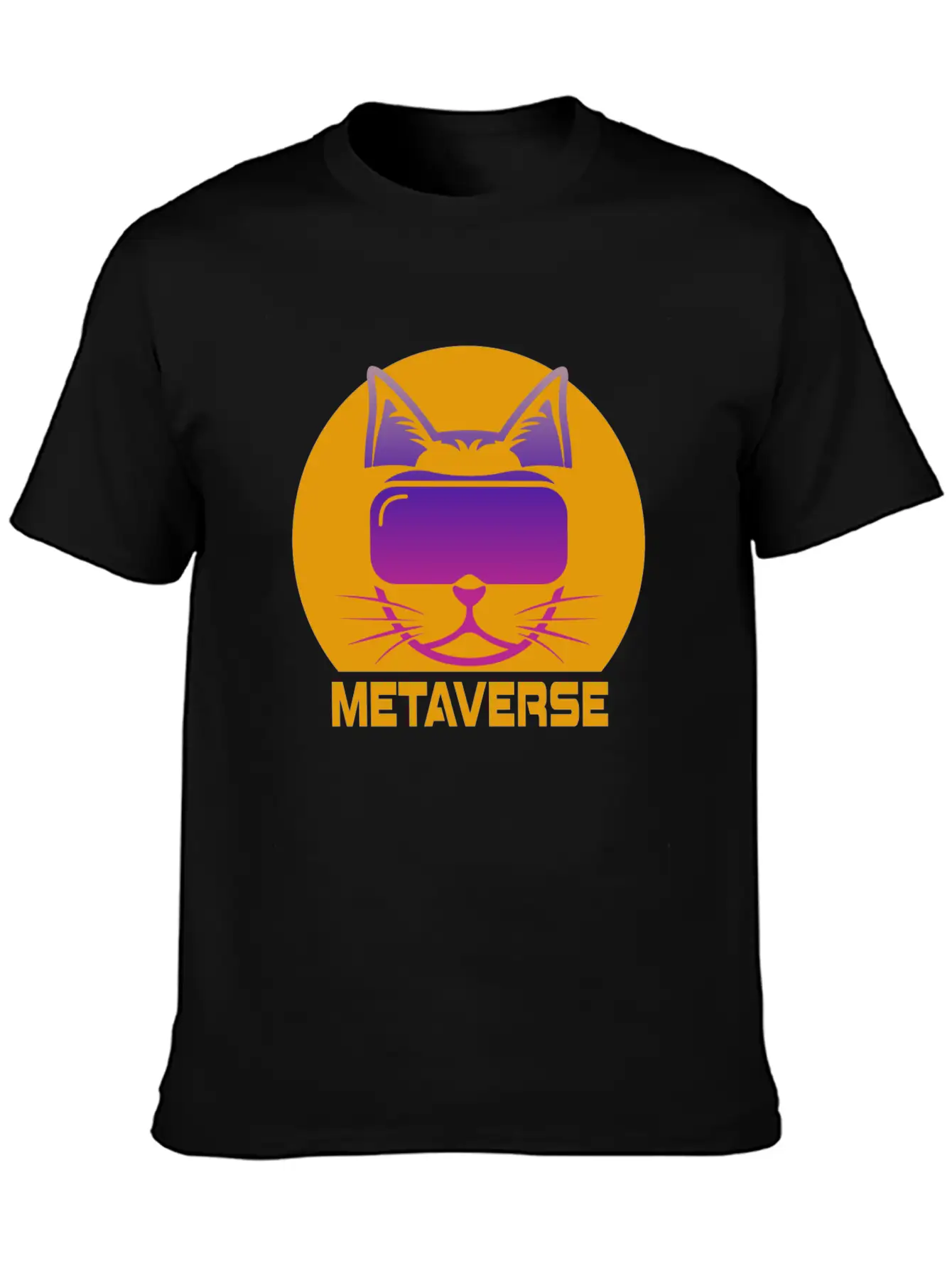Metaverse Cat Breathable Soft Cotton T-Shirt – Timeless Casual Look