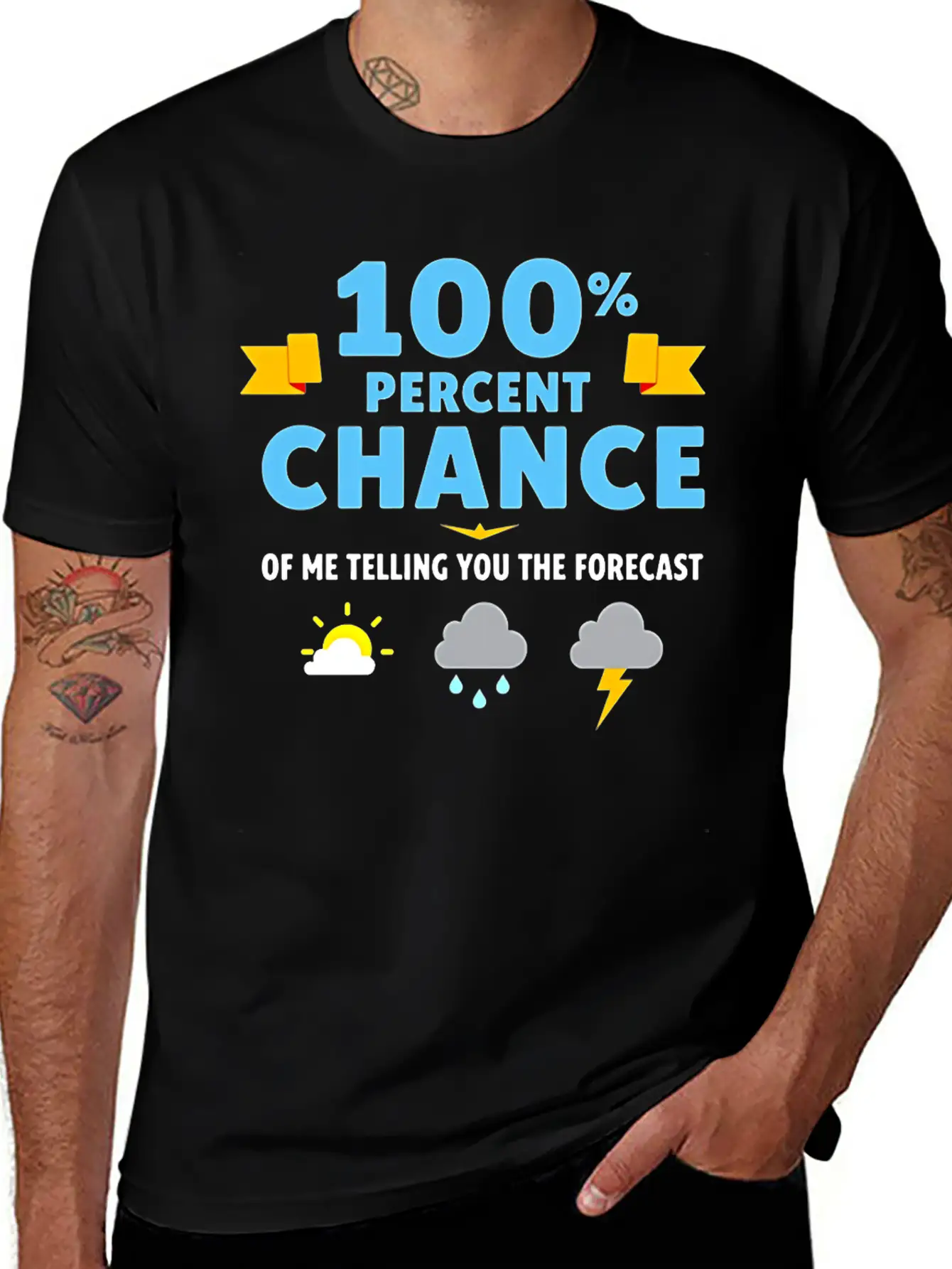 Meteorologist 100 Percent Chance Of Basic Graphic T-Shirt – Daily Comfort In Soft Cotton