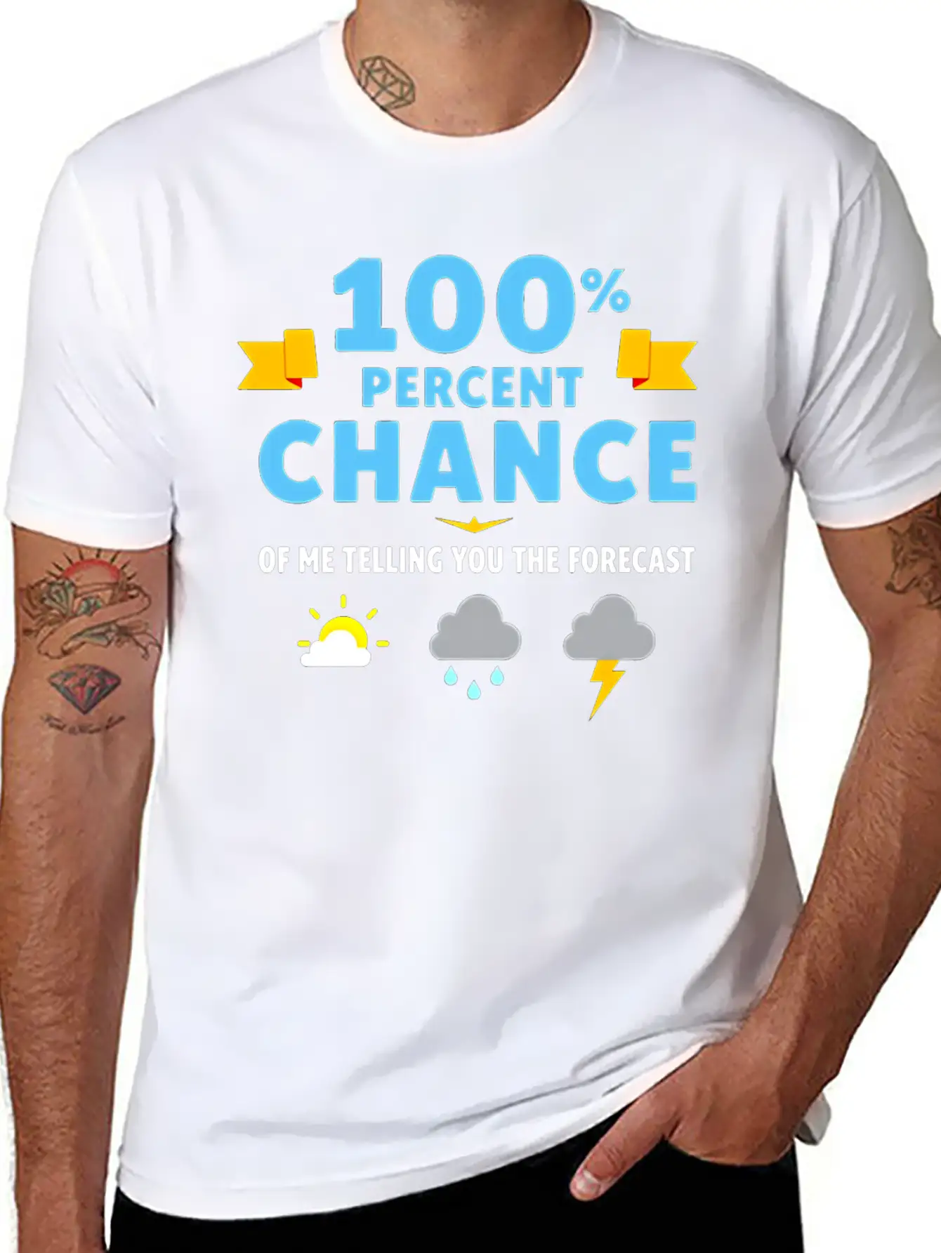 Meteorologist 100 Percent Chance Of Basic Graphic T-Shirt – Daily Comfort In Soft Cotton