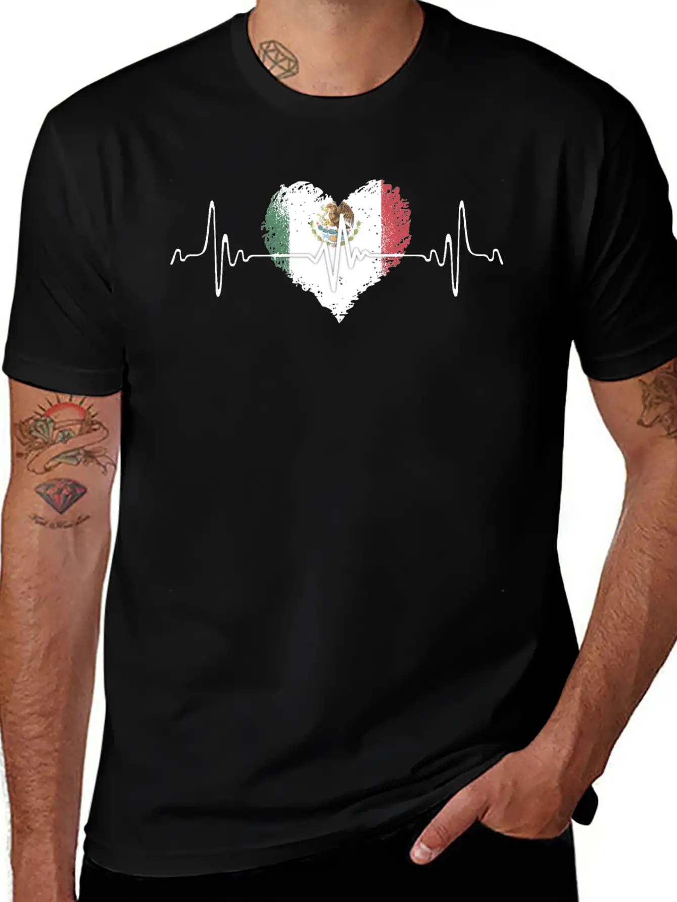 Mexico Heartbeat With The Mexican Flag Relaxed Everyday Tee – Lightweight And Durable Cotton