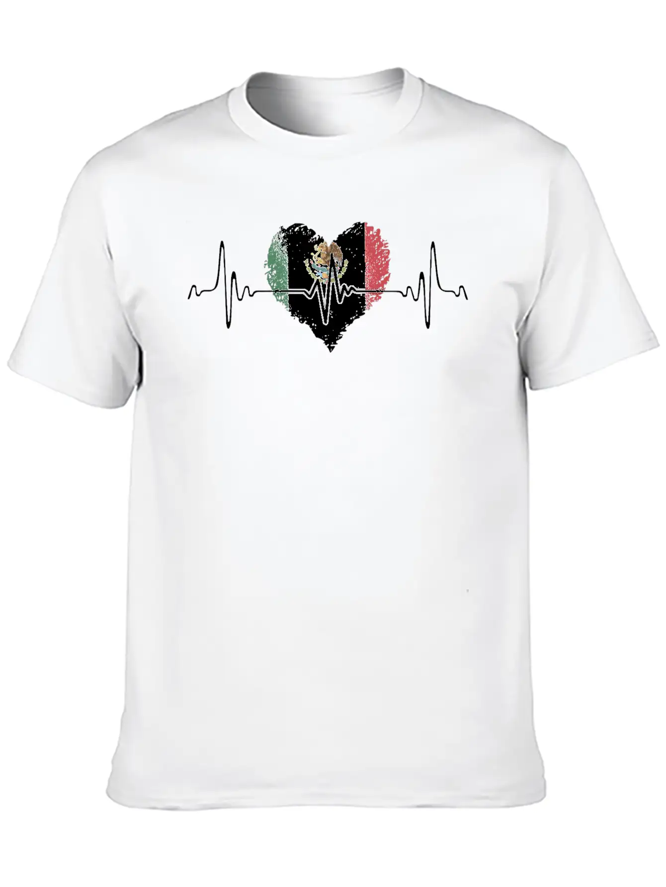 Mexico Heartbeat With The Mexican Flag Relaxed Everyday Tee – Lightweight And Durable Cotton