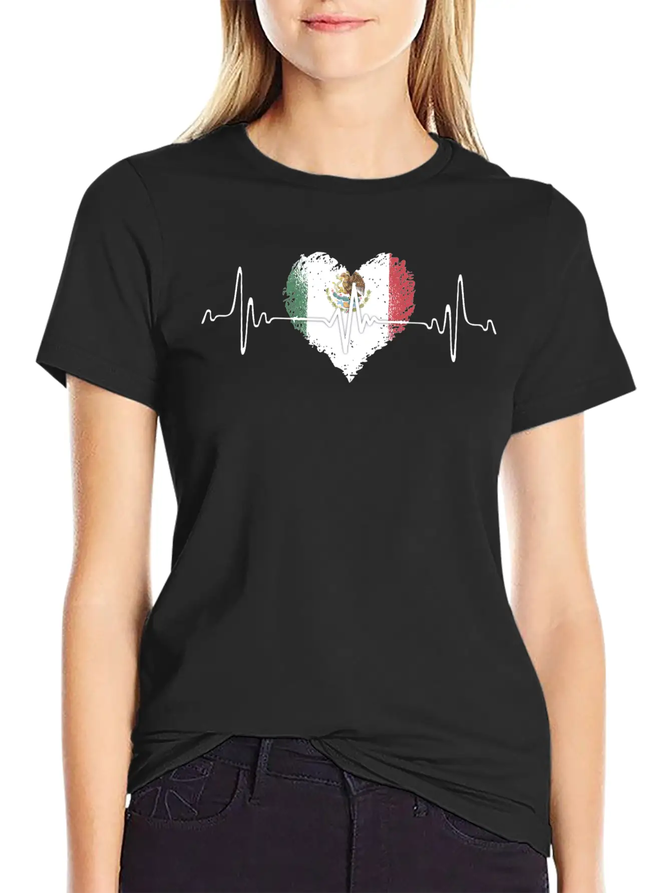 Mexico Heartbeat With The Mexican Flag Relaxed Everyday Tee – Lightweight And Durable Cotton