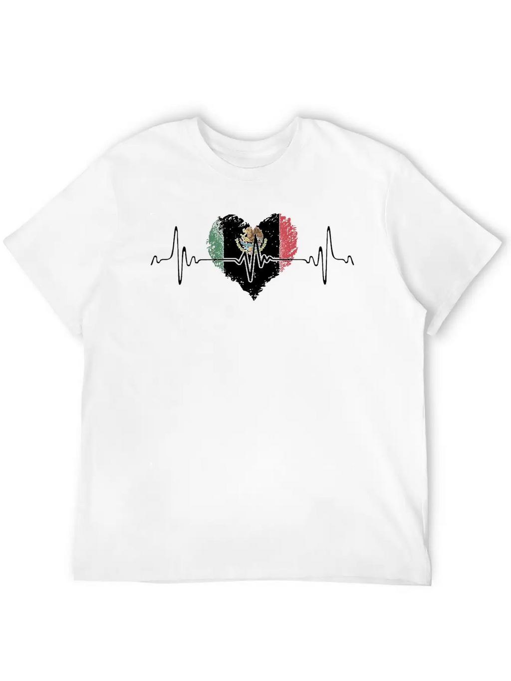 Mexico Heartbeat With The Mexican Flag Relaxed Everyday Tee – Lightweight And Durable Cotton