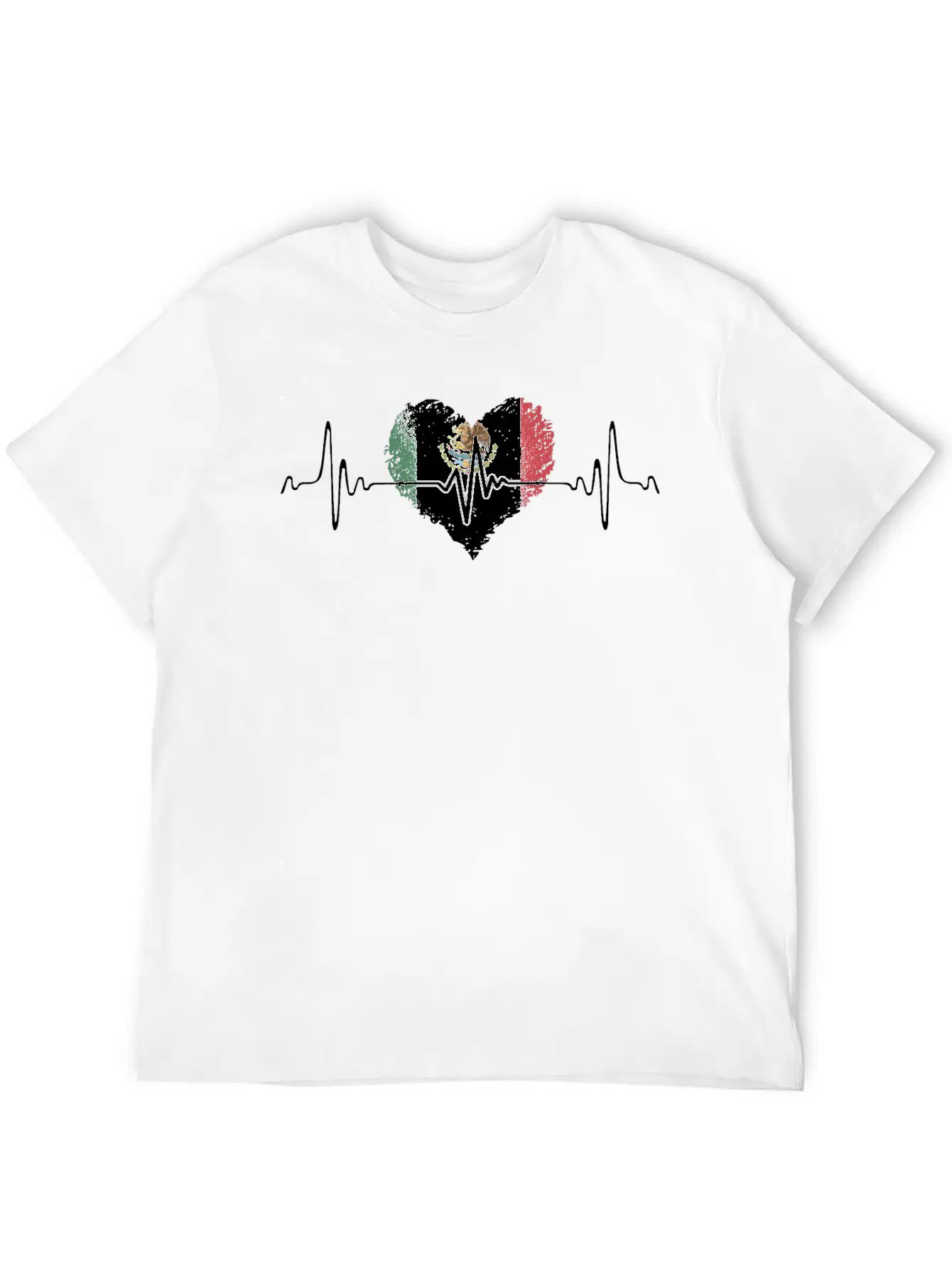 Mexico Heartbeat With The Mexican Flag Relaxed Everyday Tee – Lightweight And Durable Cotton
