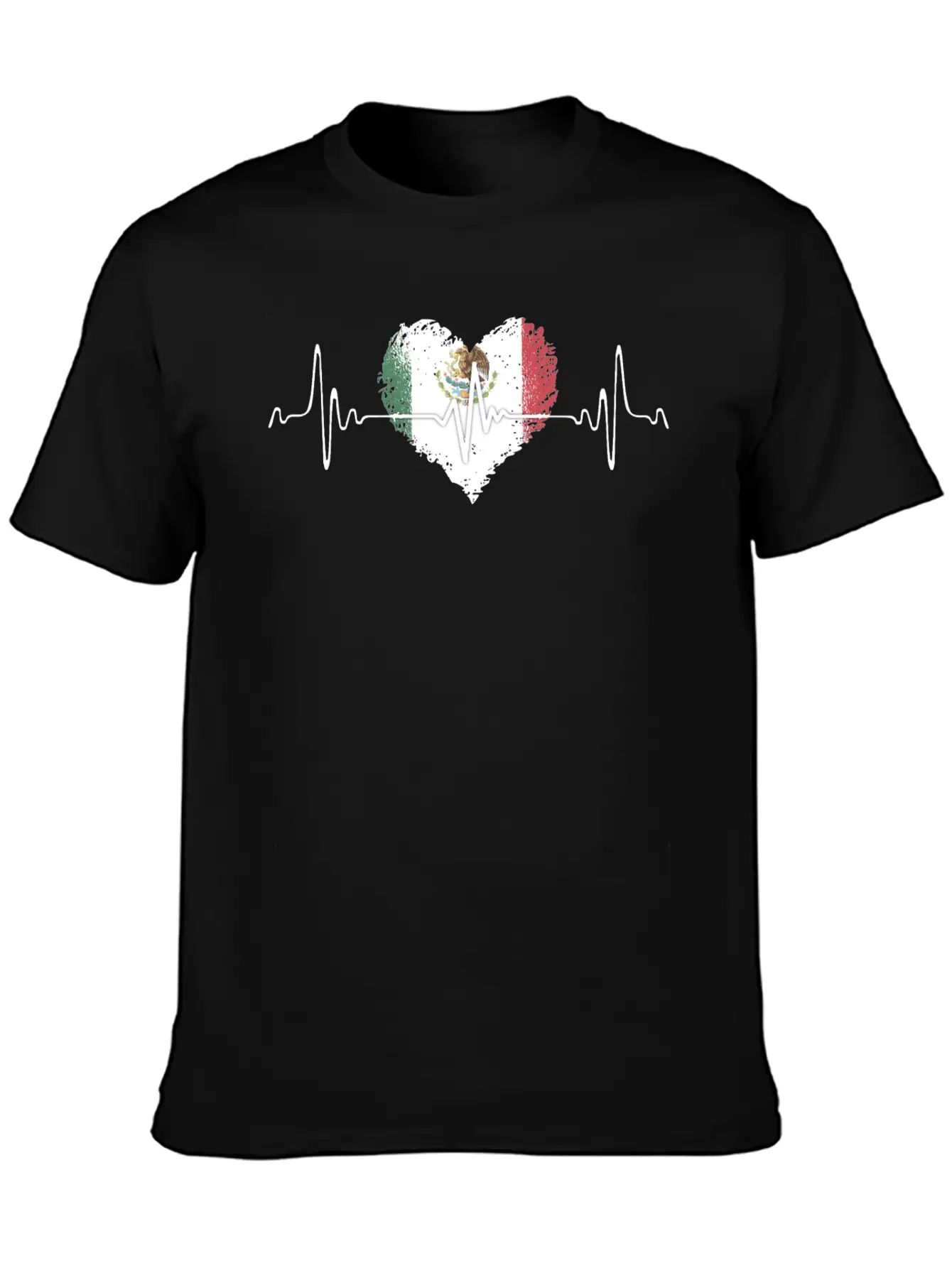 Mexico Heartbeat With The Mexican Flag Relaxed Everyday Tee – Lightweight And Durable Cotton