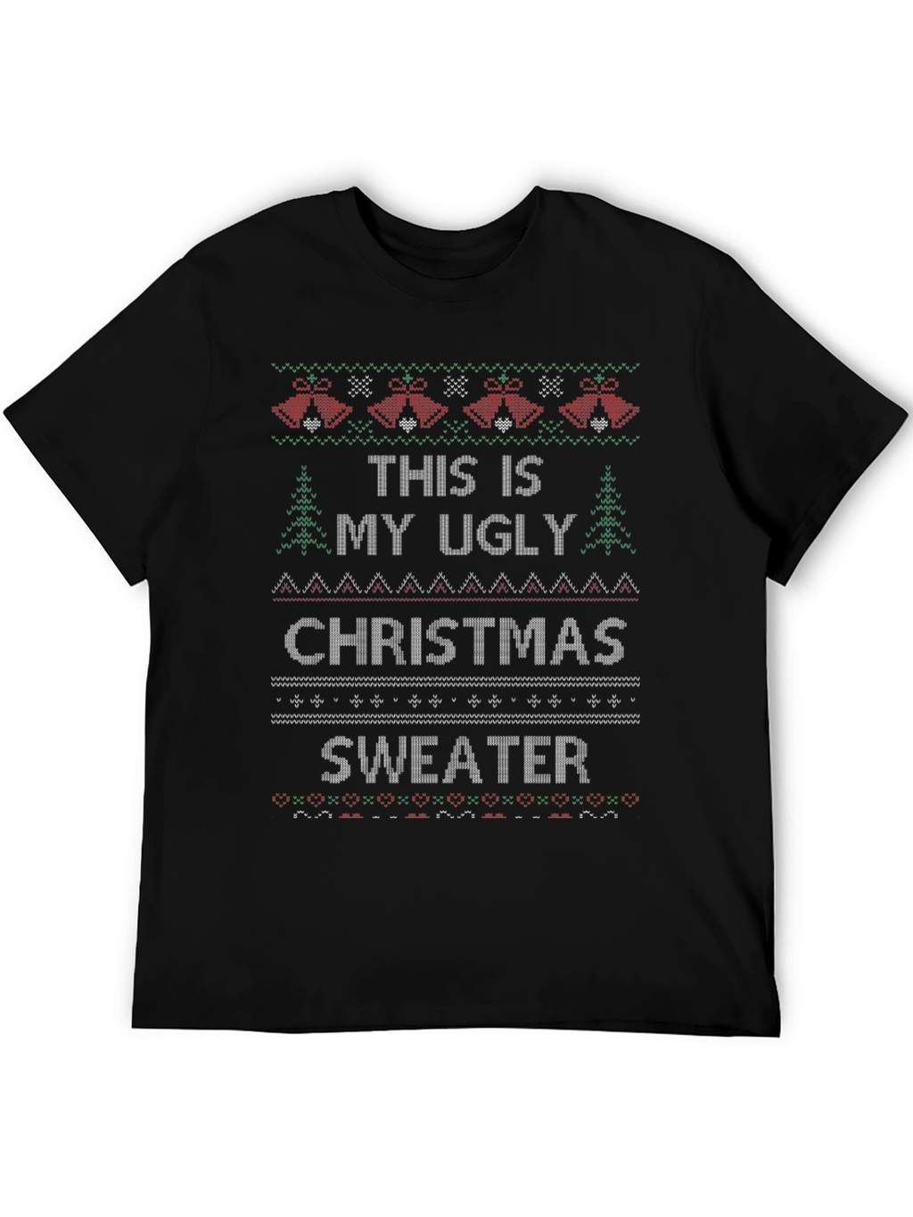 Ugly Christmas Sweater Graphic Tee - Holiday Fun