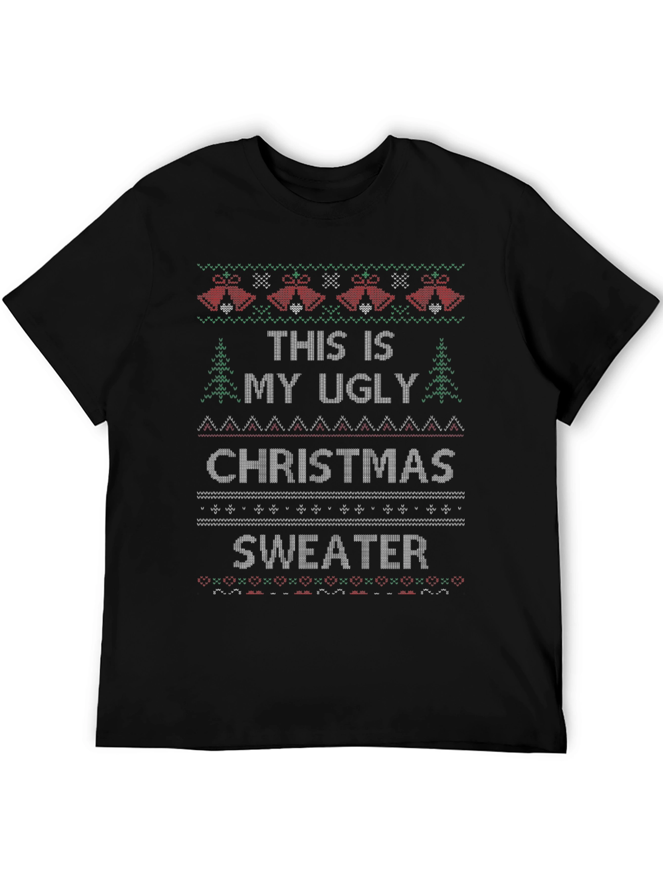 Ugly Christmas Sweater Graphic Tee - Holiday Fun