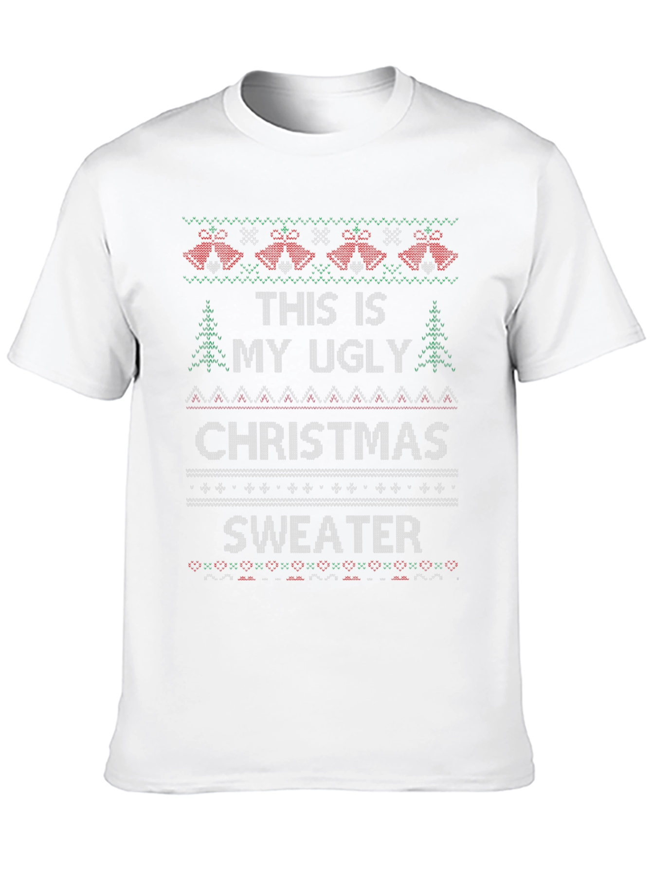 Ugly Christmas Sweater Graphic Tee - Holiday Fun
