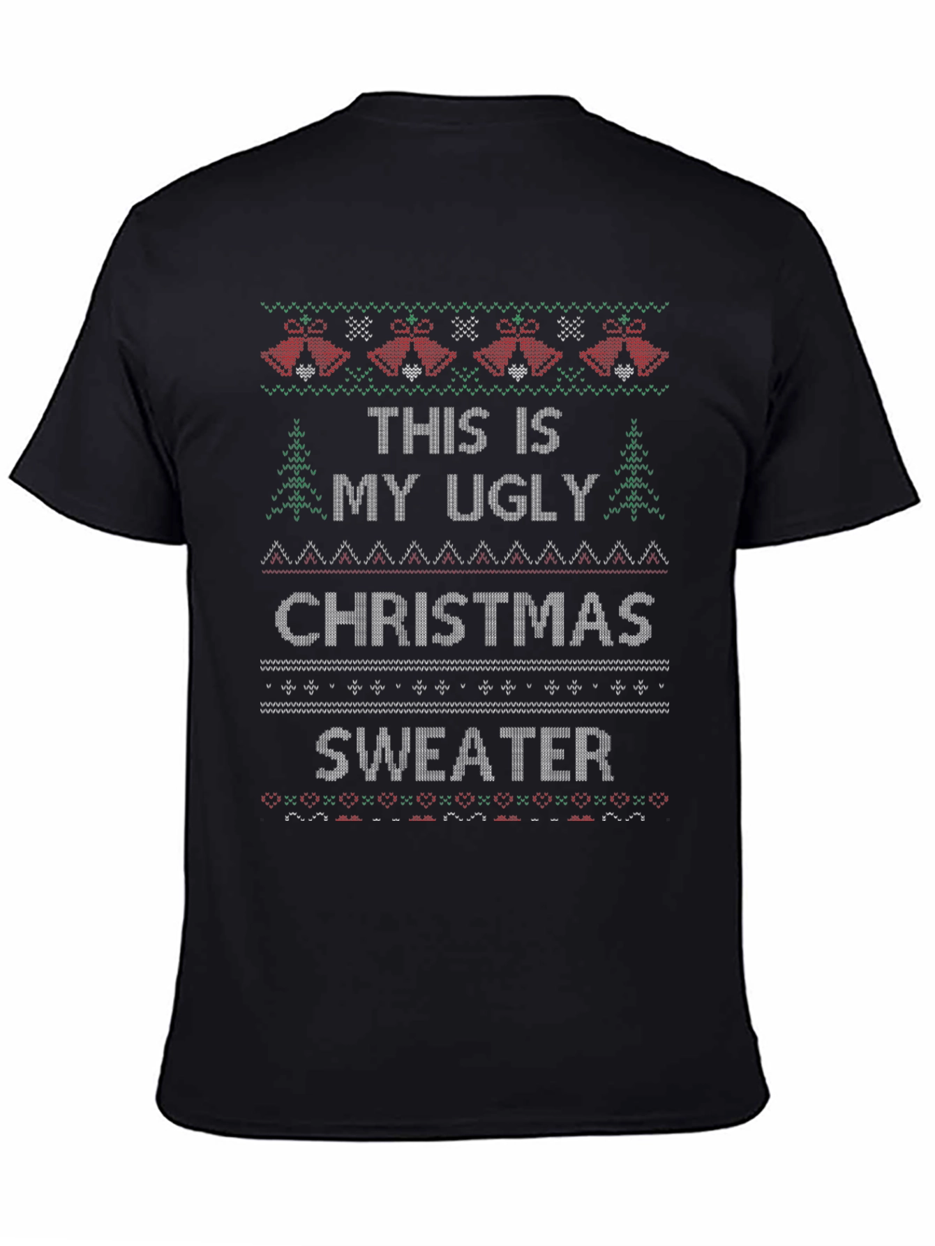 Ugly Christmas Sweater Graphic Tee - Holiday Fun