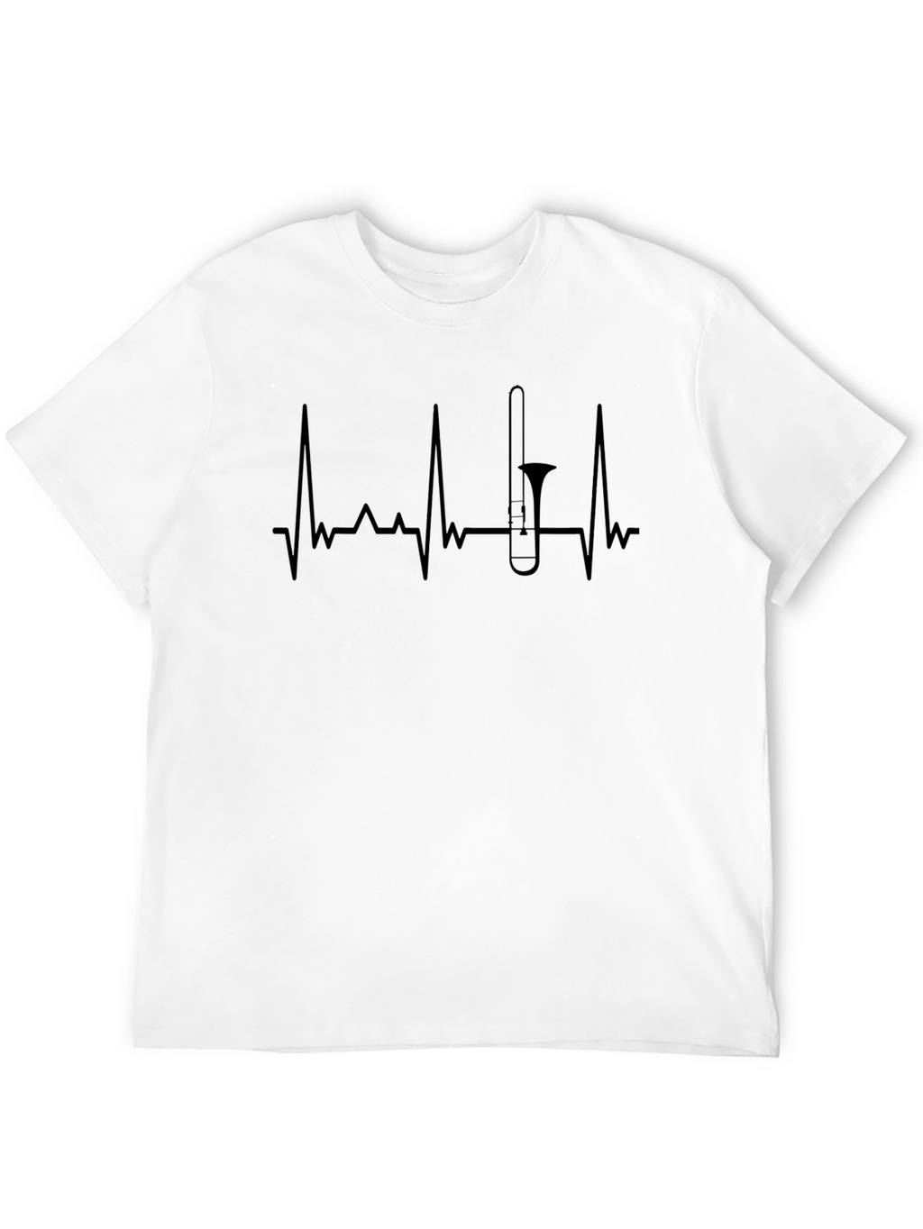 Trombone Heartbeat Graphic Tee - Musicians Black T-Shirt