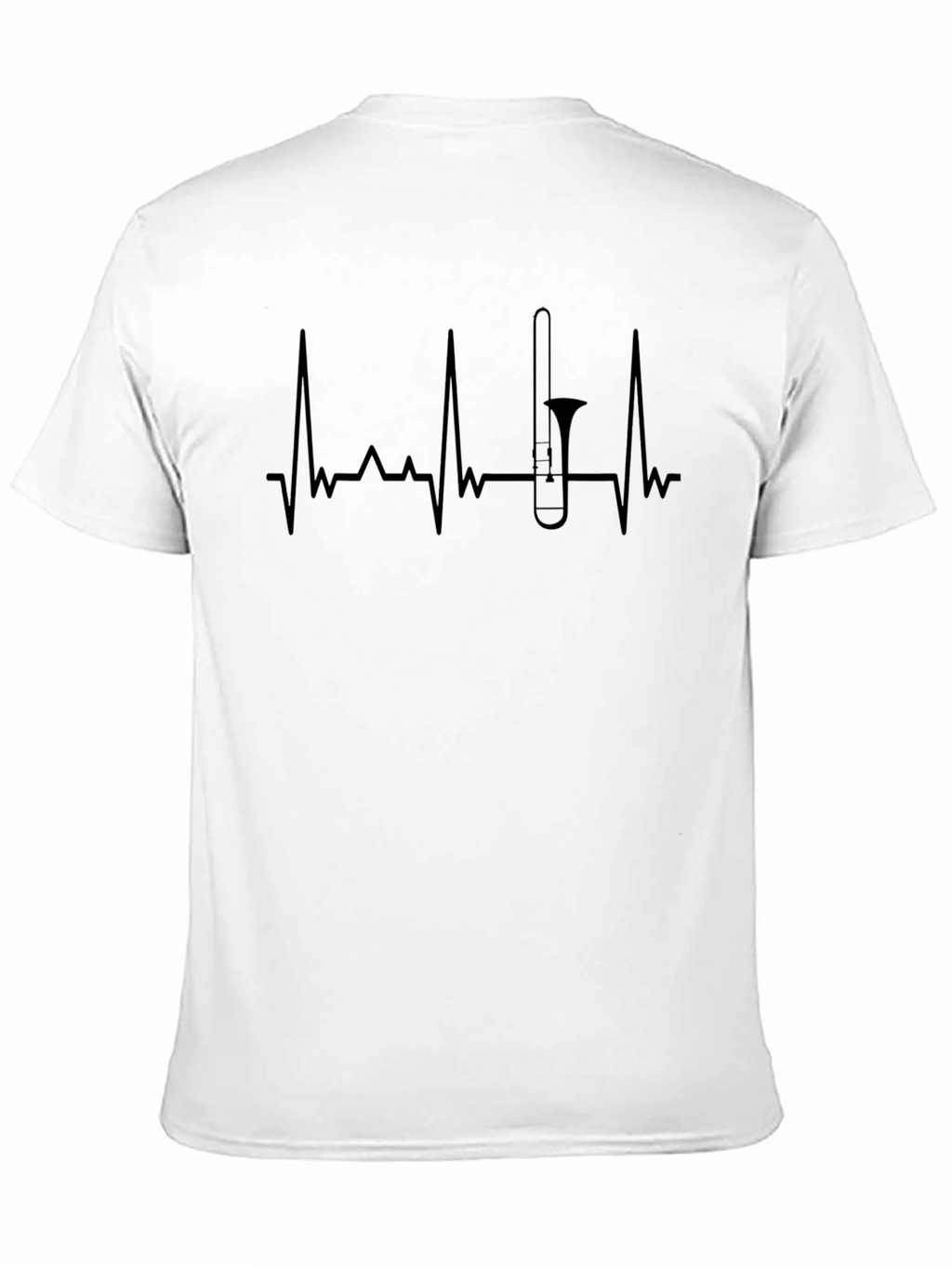 Trombone Heartbeat Graphic Tee - Musicians Black T-Shirt