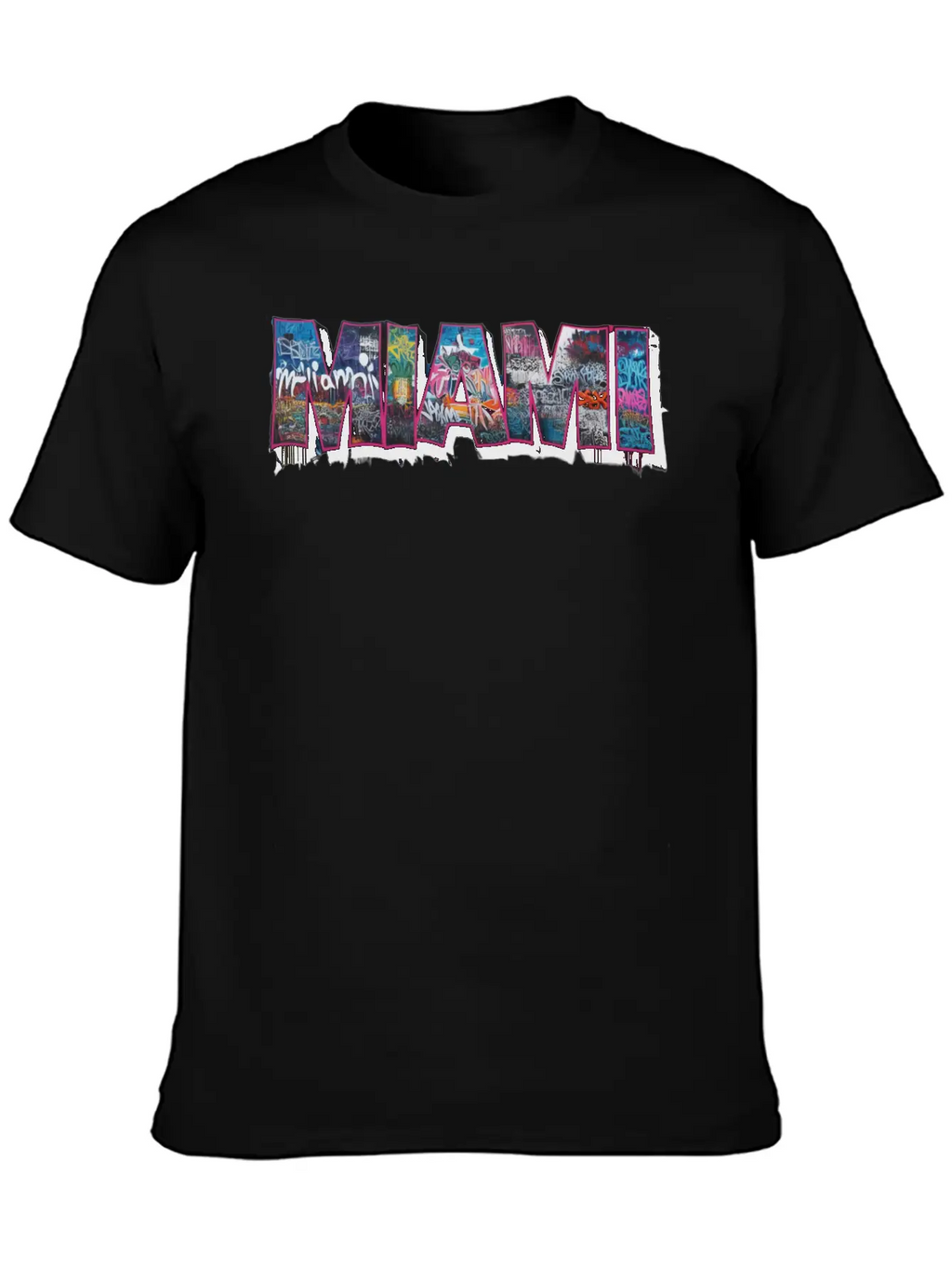 MIAMI GRAFFITI Basic Graphic T-Shirt – Daily Comfort In Soft Cotton