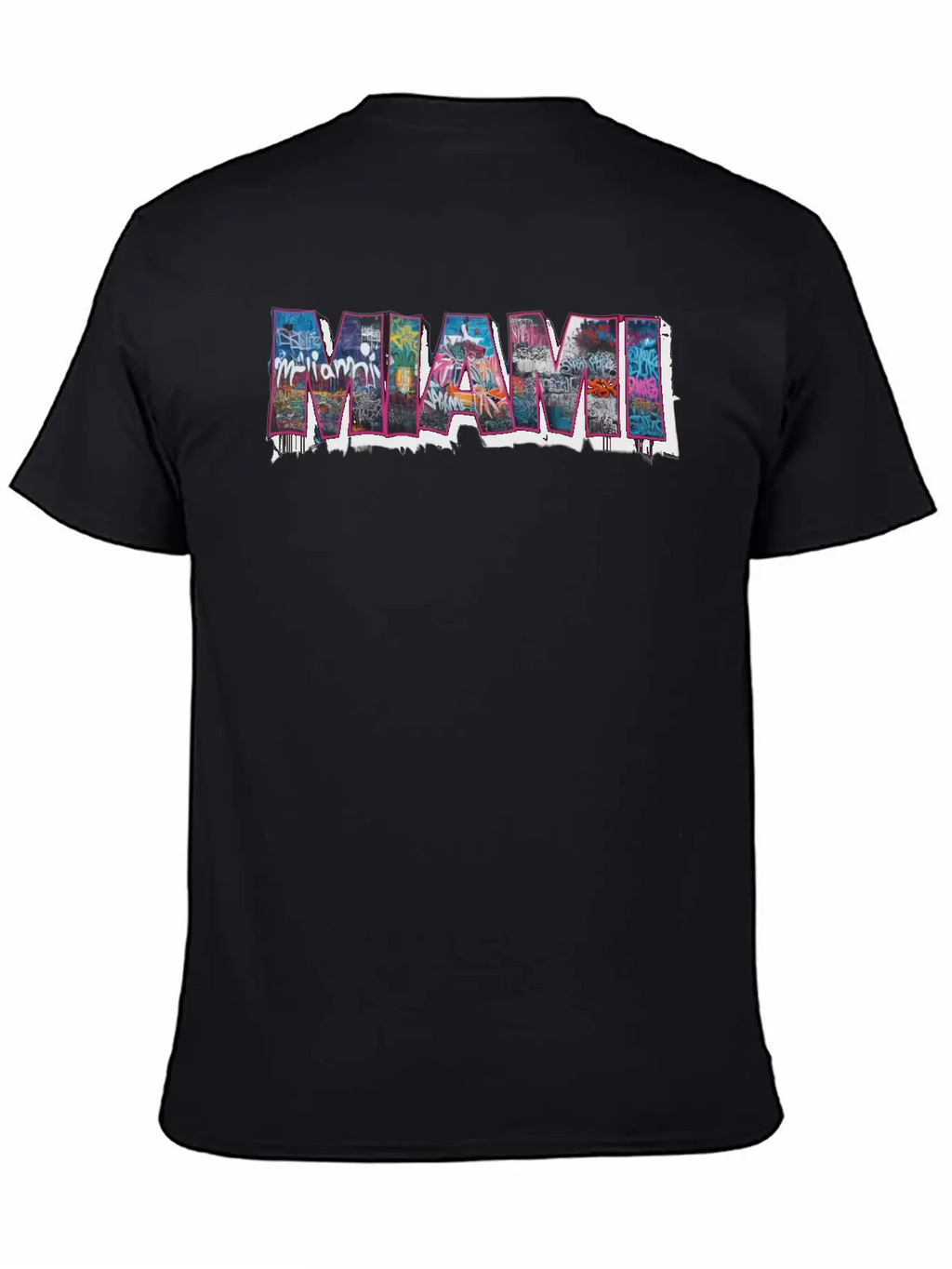 MIAMI GRAFFITI Basic Graphic T-Shirt – Daily Comfort In Soft Cotton
