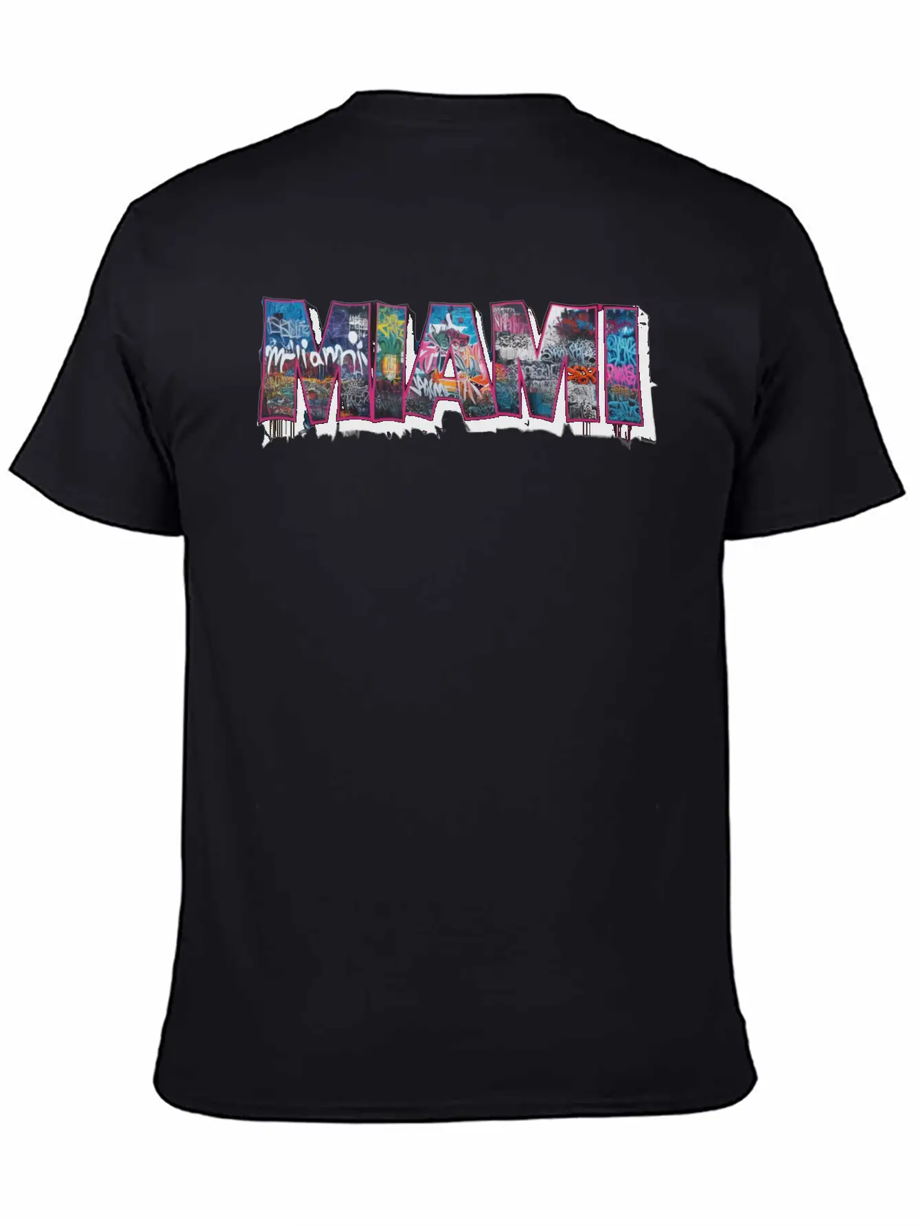 MIAMI GRAFFITI Basic Graphic T-Shirt – Daily Comfort In Soft Cotton