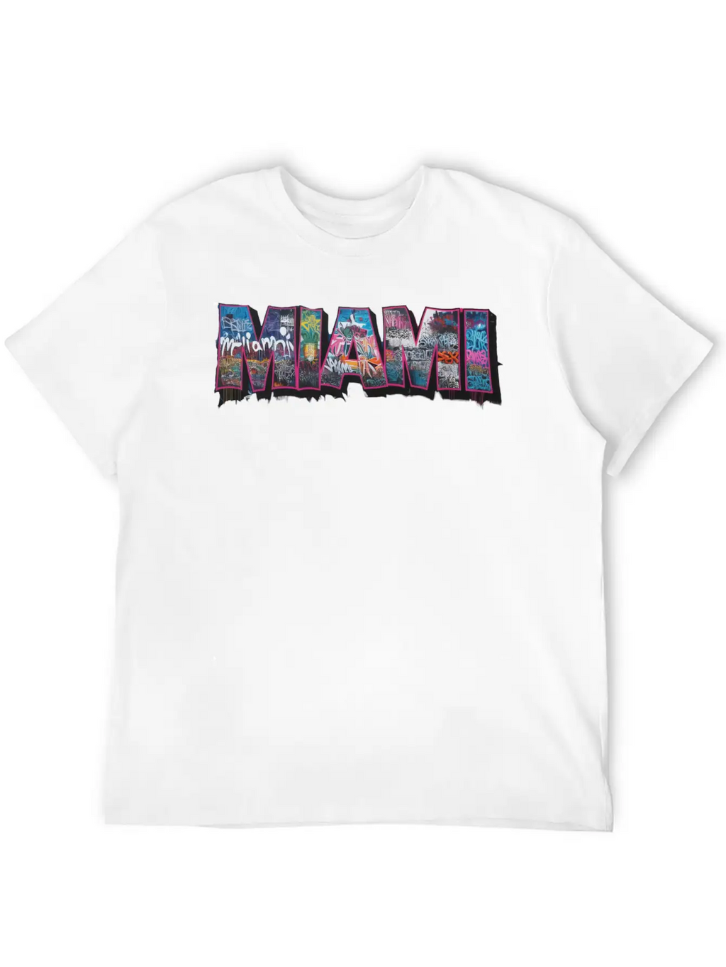 MIAMI GRAFFITI Basic Graphic T-Shirt – Daily Comfort In Soft Cotton