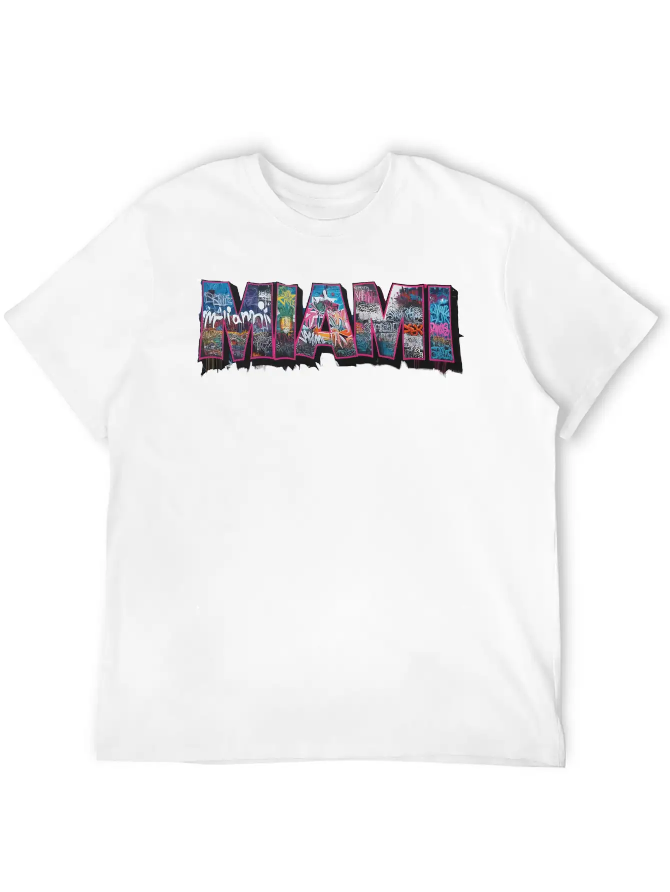 MIAMI GRAFFITI Basic Graphic T-Shirt – Daily Comfort In Soft Cotton