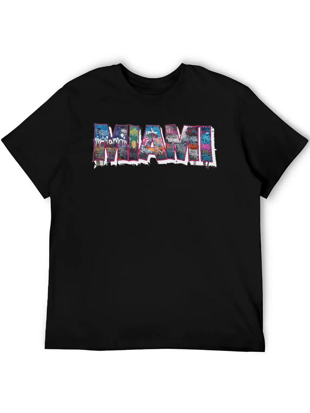 MIAMI GRAFFITI Basic Graphic T-Shirt – Daily Comfort In Soft Cotton