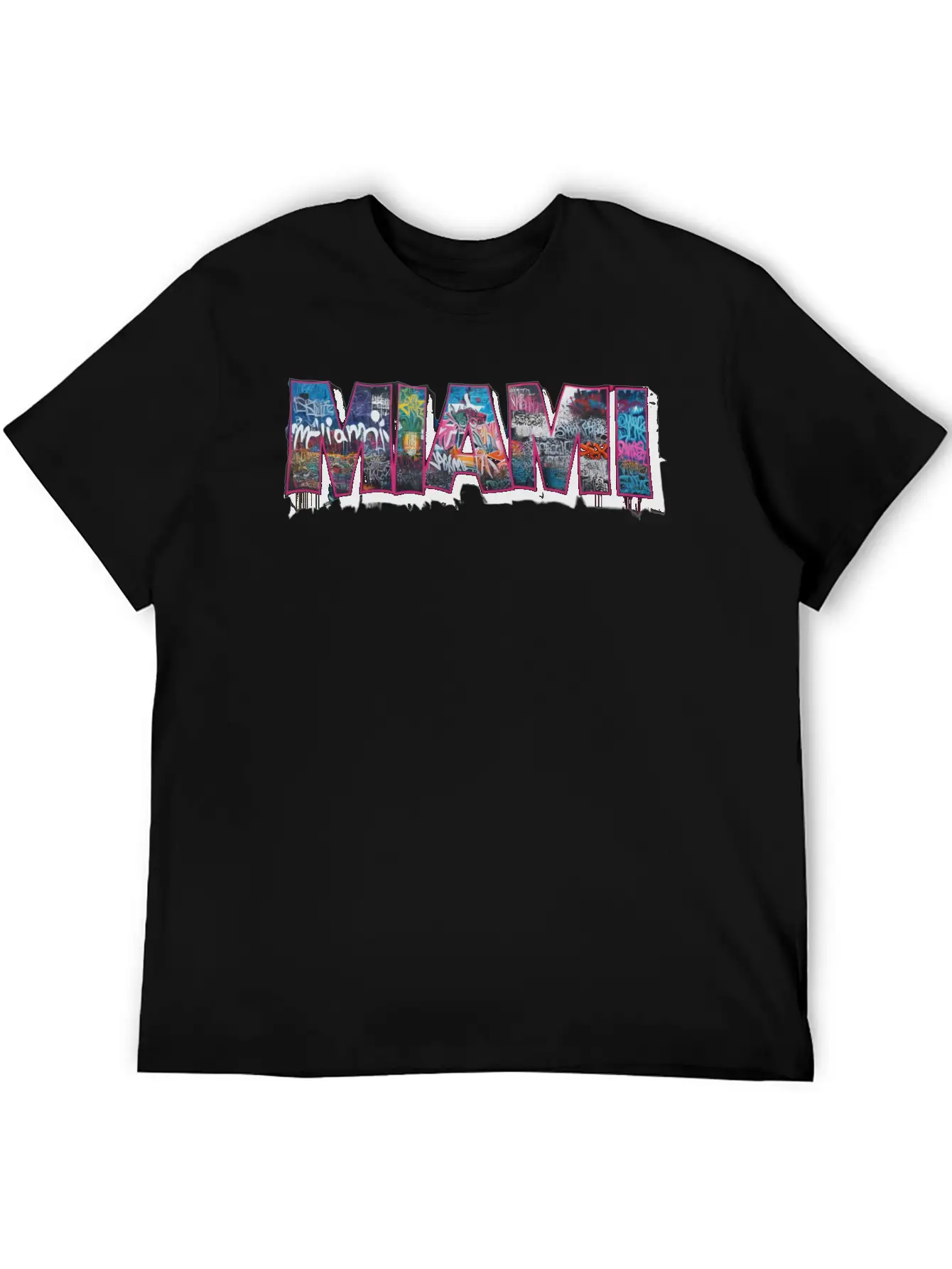 MIAMI GRAFFITI Basic Graphic T-Shirt – Daily Comfort In Soft Cotton