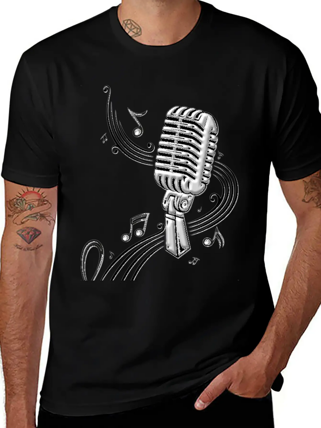 Microphone Retro Vintage Style Relaxed Everyday Tee – Lightweight And Durable Cotton