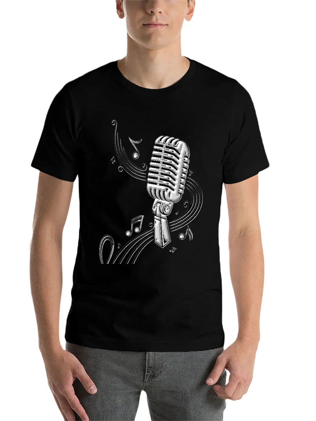Microphone Retro Vintage Style Relaxed Everyday Tee – Lightweight And Durable Cotton