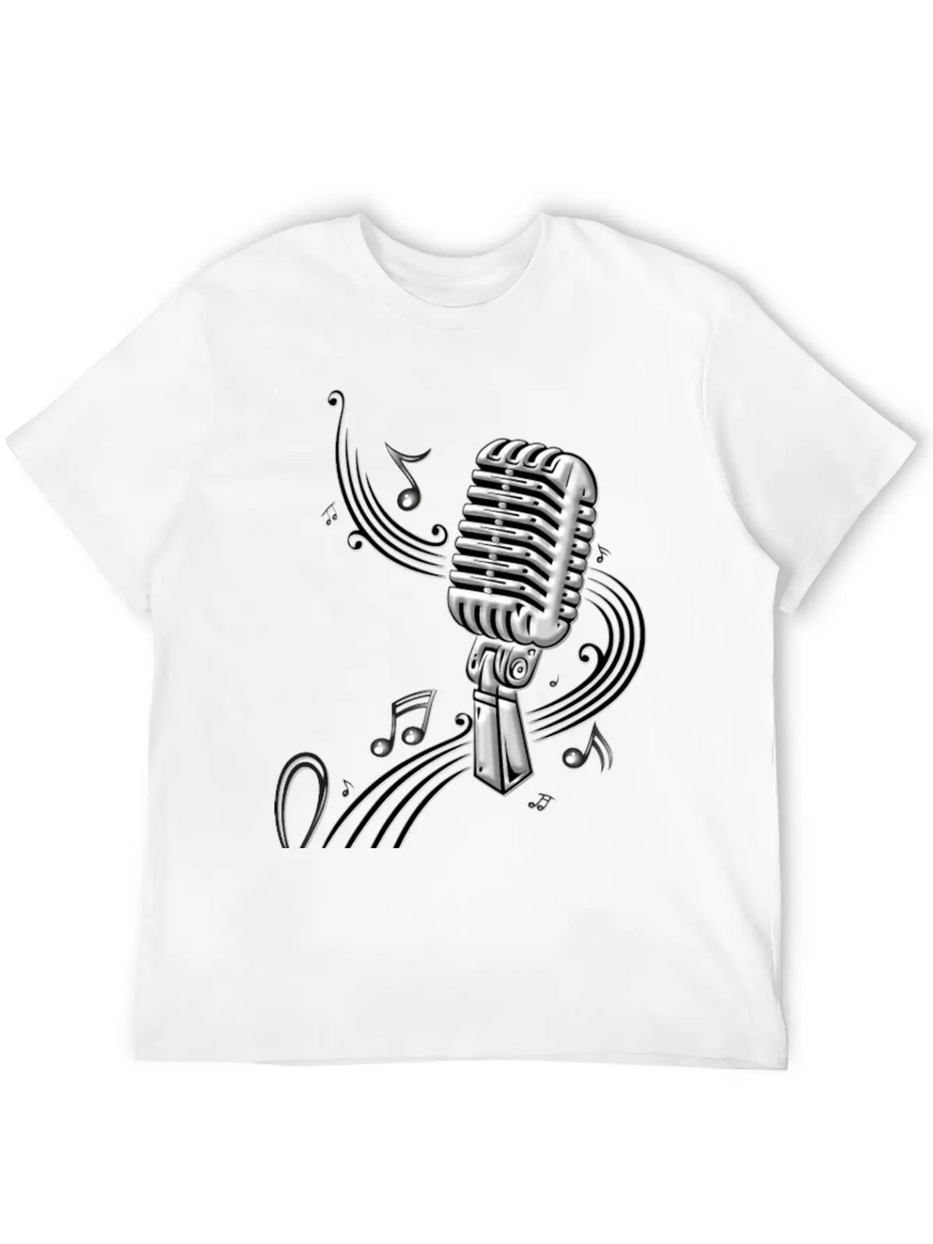 Microphone Retro Vintage Style Relaxed Everyday Tee – Lightweight And Durable Cotton