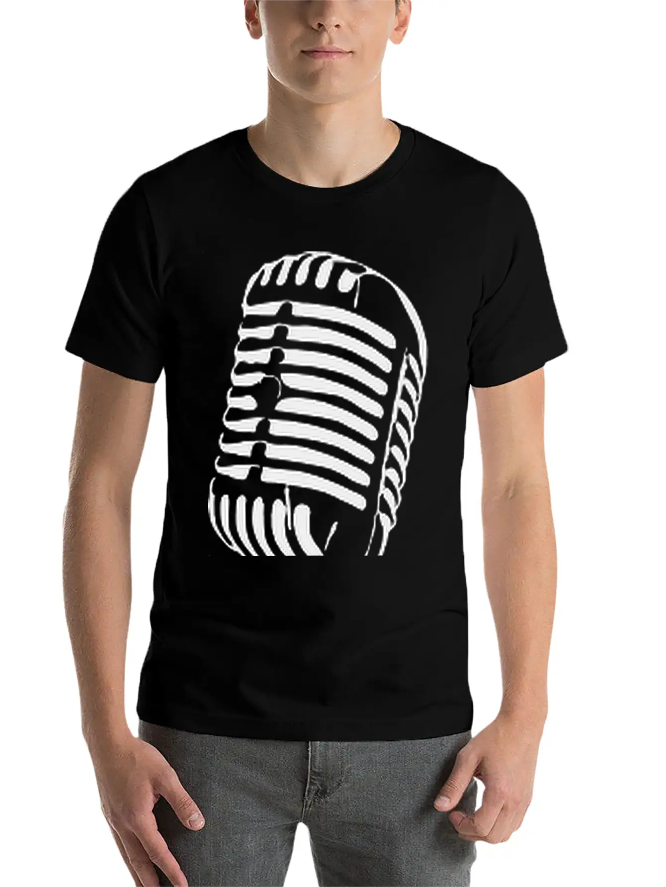 Microphone Stylish Everyday T-Shirt – Unisex Basic Cotton Tee