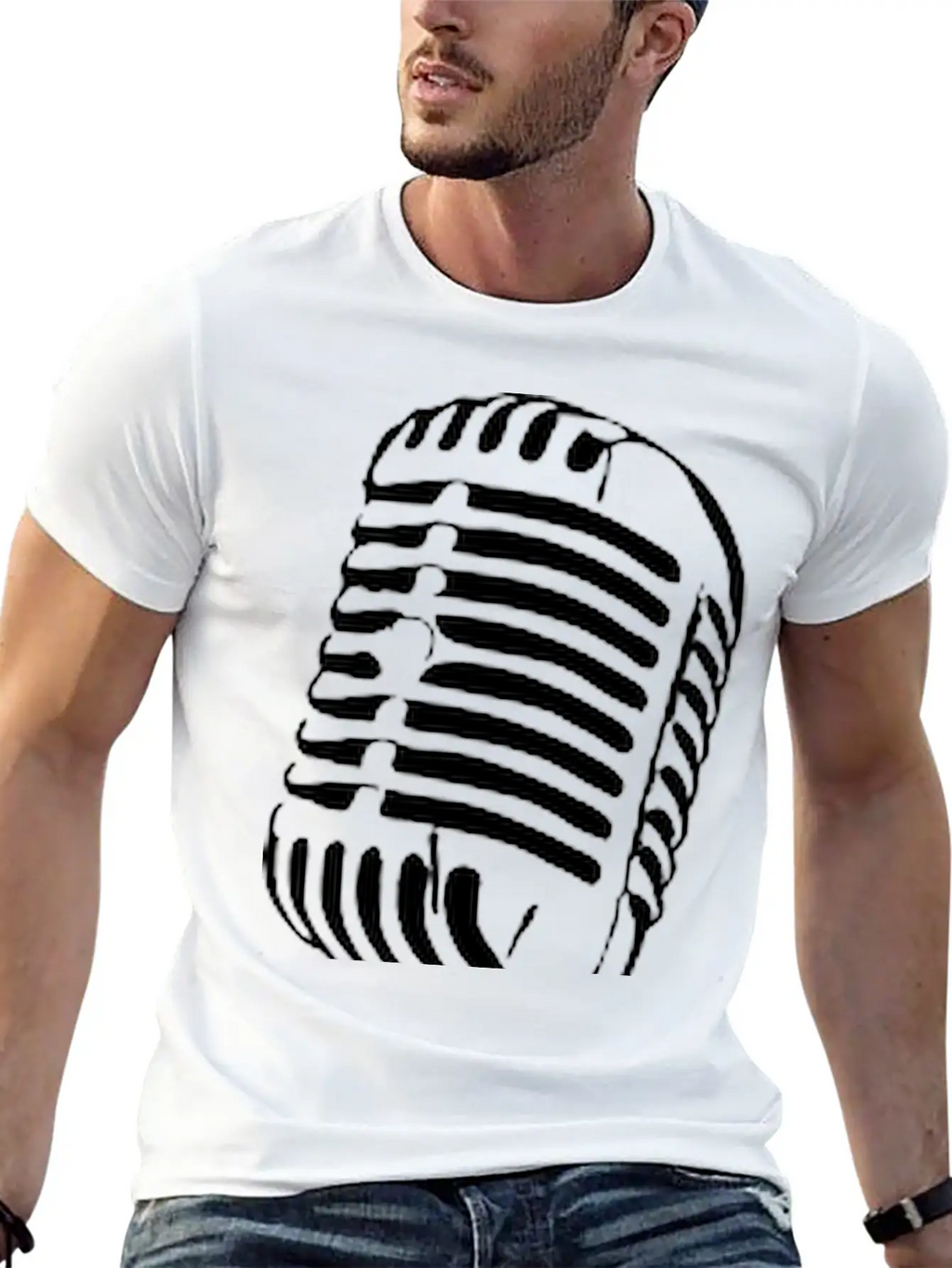 Microphone Stylish Everyday T-Shirt – Unisex Basic Cotton Tee
