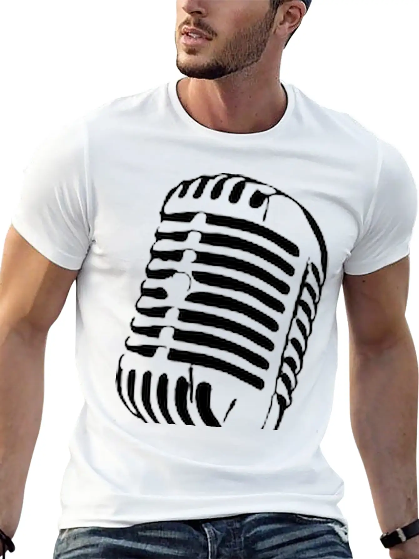 Microphone Stylish Everyday T-Shirt – Unisex Basic Cotton Tee
